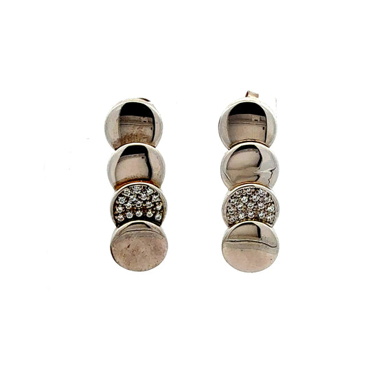 Hängende 925er Silber-Ohrringe mit Zirkonia – 6,52 g Ohrring Juwelier Alen