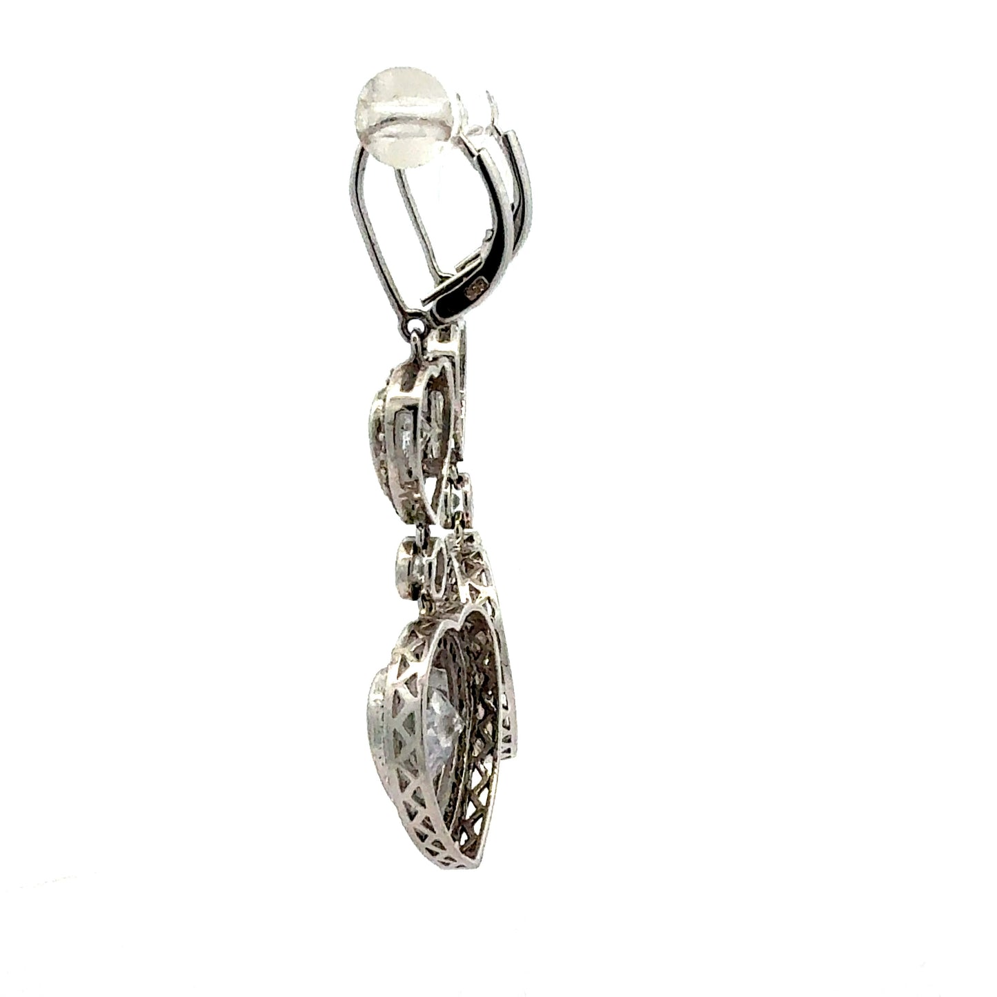 Elegante 925er Silber-Ohrringe – 10,10 g – mit wunderschönen Zirkonia in Herzform Ohrring Juwelier Alen