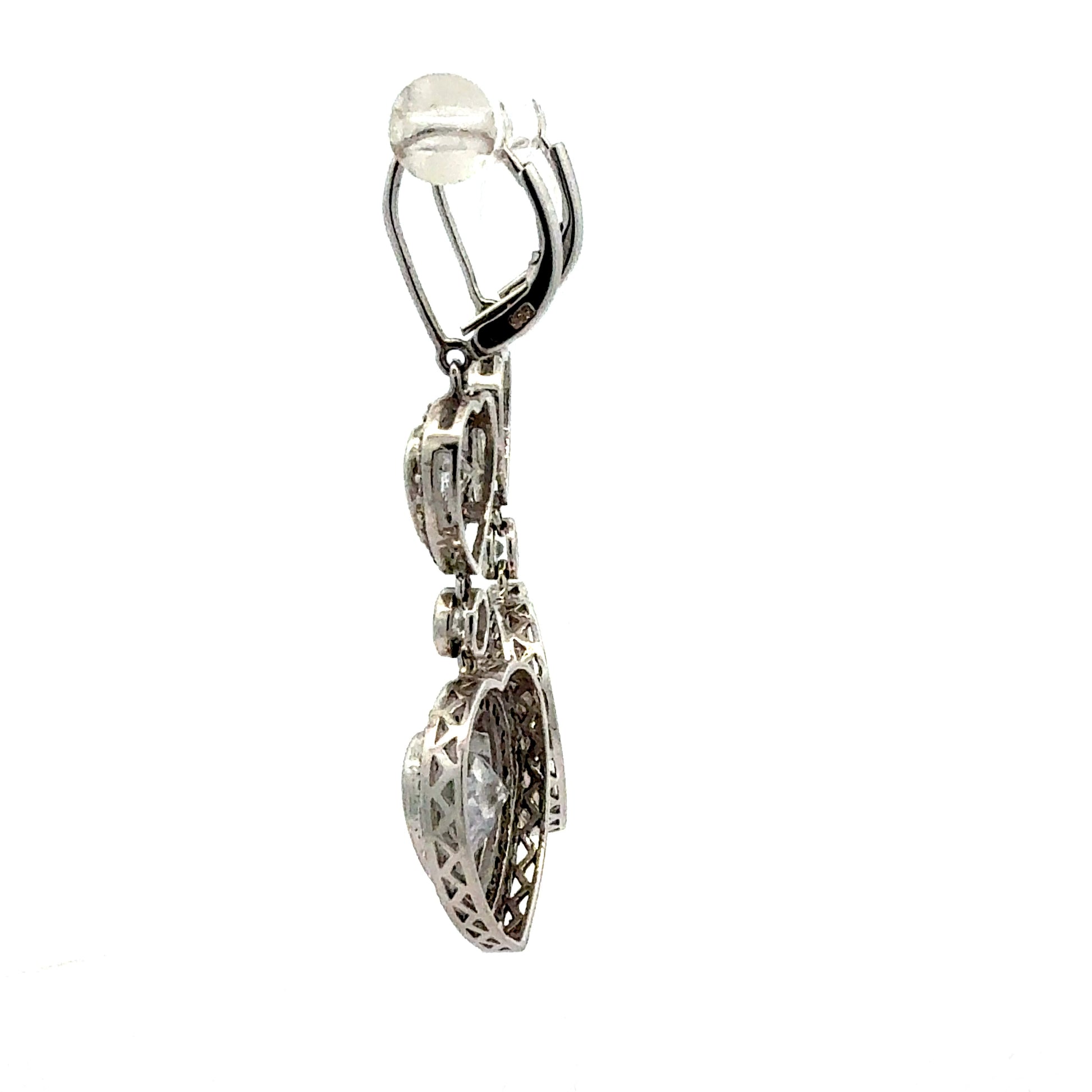 Elegante 925er Silber-Ohrringe – 10,10 g – mit wunderschönen Zirkonia in Herzform Ohrring Juwelier Alen