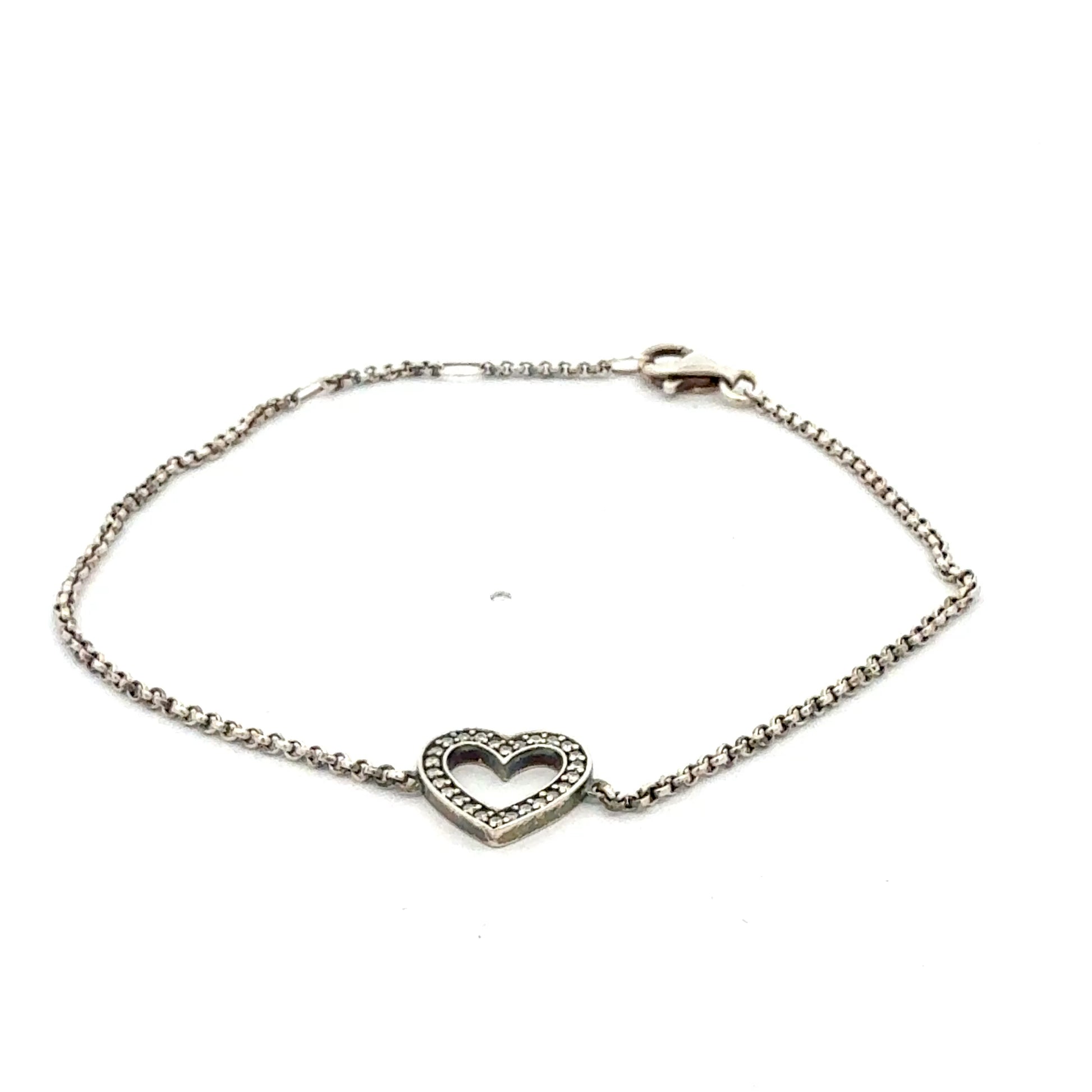 Zartes 925er Silberarmband von Thomas Sabo – Herzmotiv &amp; Zirkonia – 2,29 g Juwelier Alen