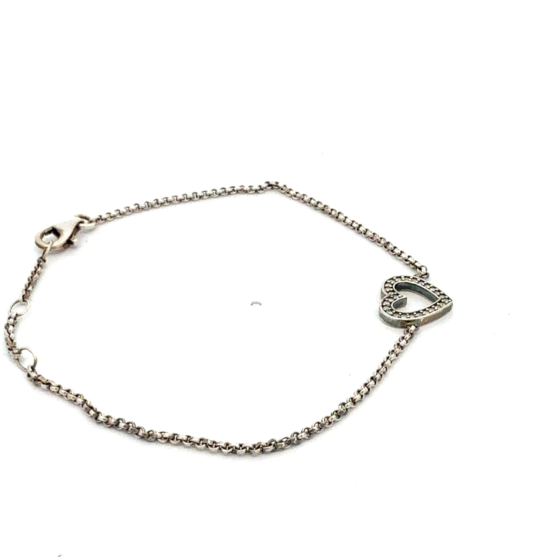 Zartes 925er Silberarmband von Thomas Sabo – Herzmotiv &amp; Zirkonia – 2,29 g Juwelier Alen