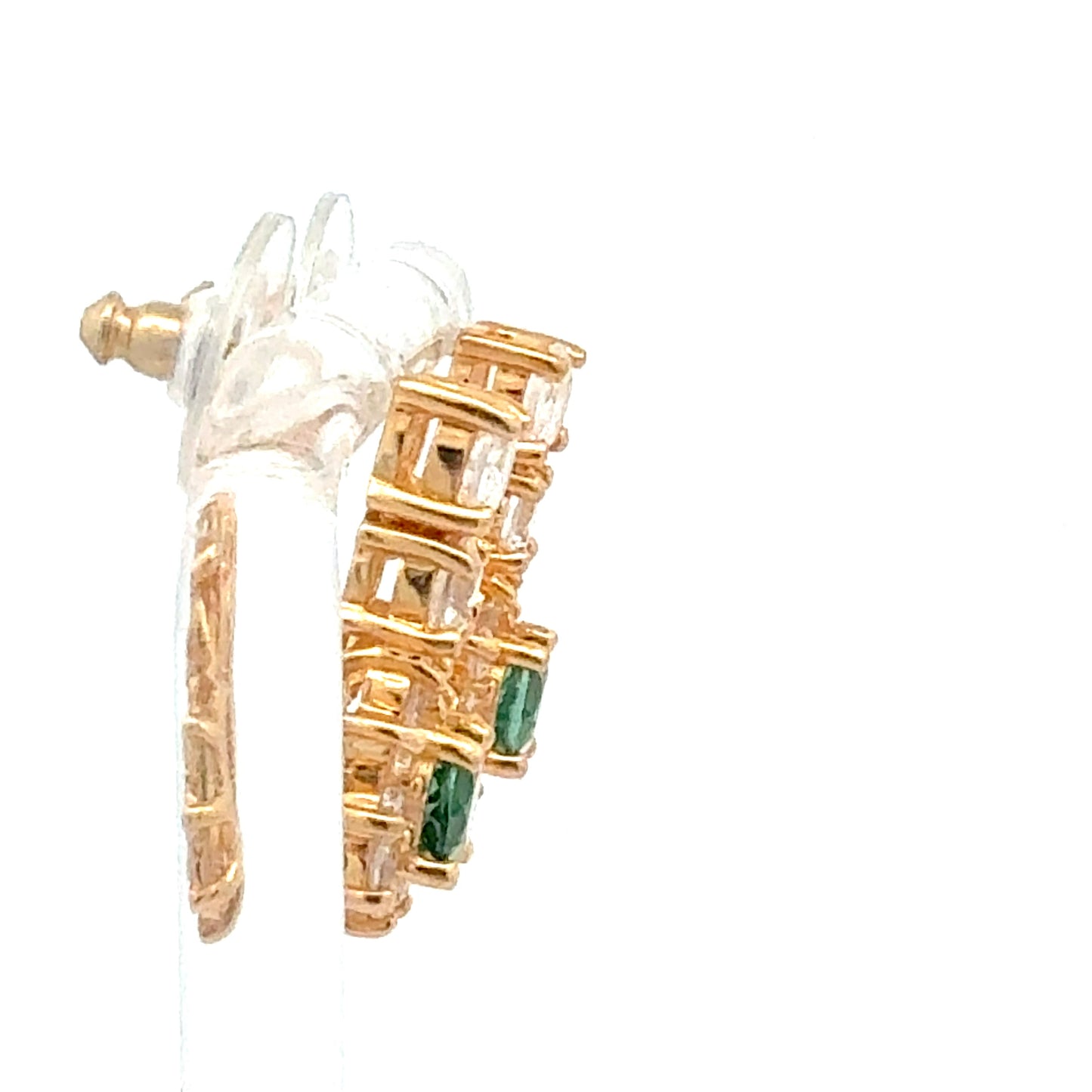 Fein verarbeitete 925er Silber-Ohrringe – vergoldet mit grünen Zirkonia Ohrringe Juwelier Alen