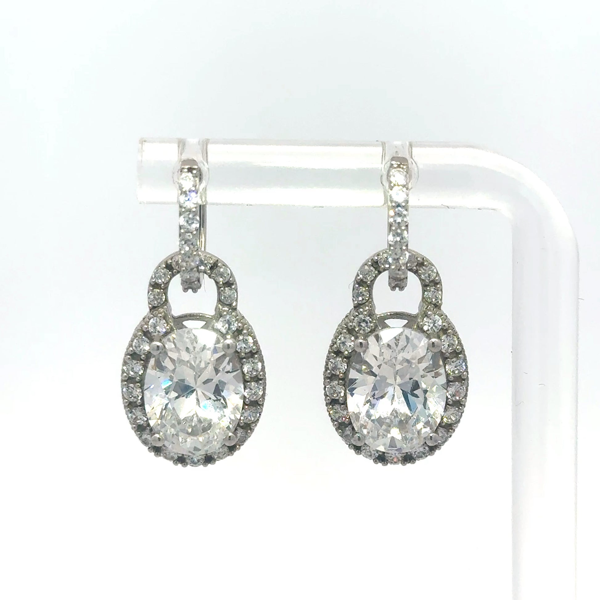 Silber Ohrringe 925 – 8,78 g – Voll besetzt mit Zirkonia – Zwei Tragemöglichkeiten Juwelier Alen