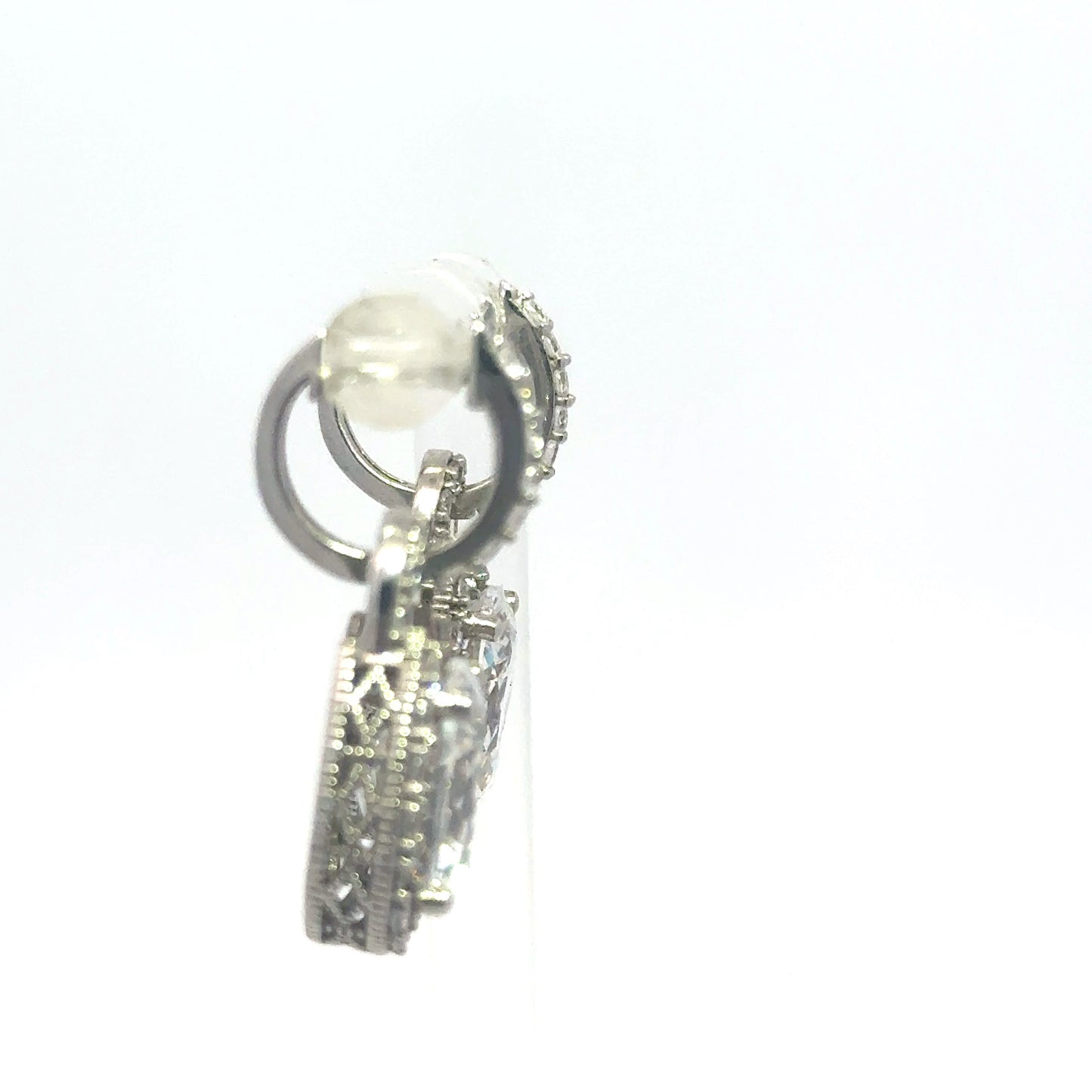 Silber Ohrringe 925 – 8,78 g – Voll besetzt mit Zirkonia – Zwei Tragemöglichkeiten Juwelier Alen