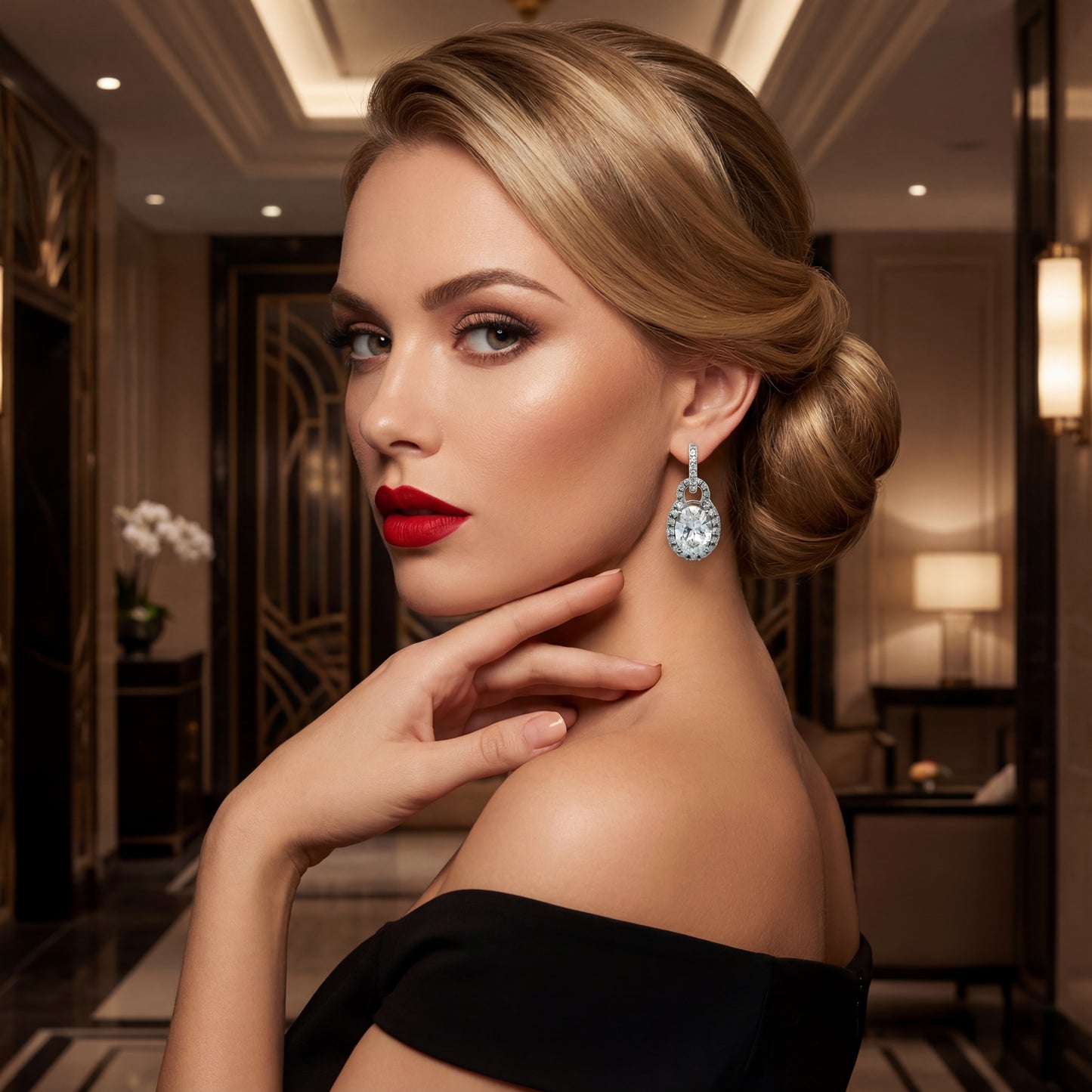 Silber Ohrringe 925 – 8,78 g – Voll besetzt mit Zirkonia – Zwei Tragemöglichkeiten Juwelier Alen