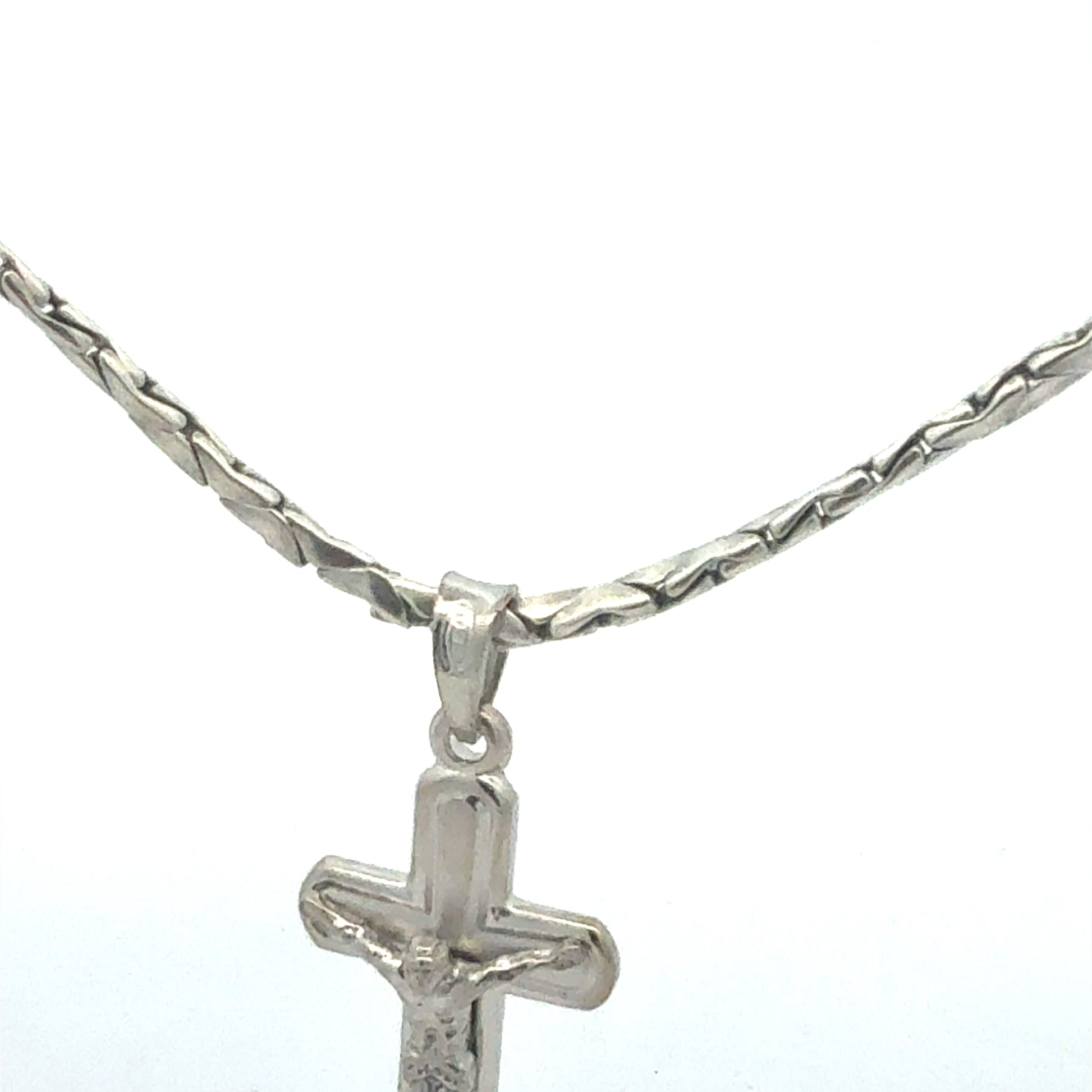 Silberkette 10,10 g – 925 – 45 cm – Kreuzanhänger Halskette Juwelier Alen