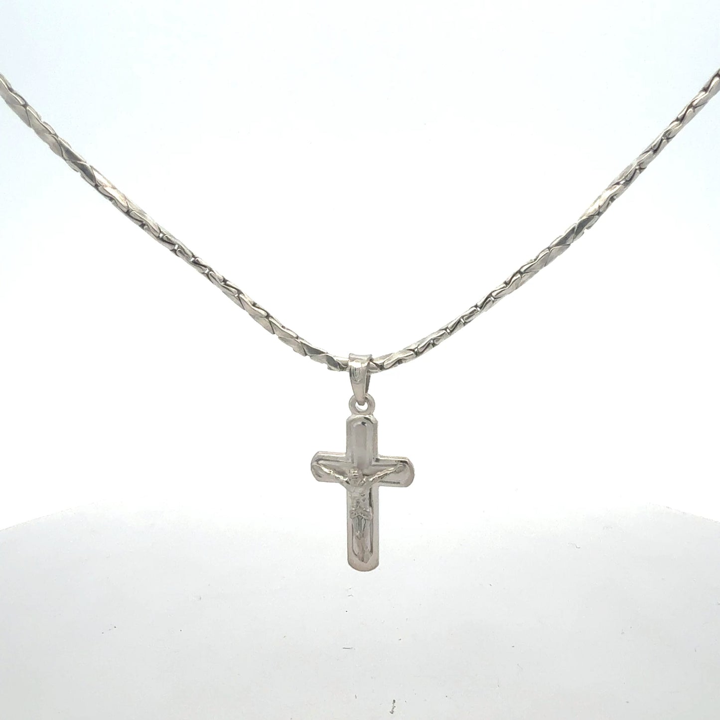 Silberkette 10,10 g – 925 – 45 cm – Kreuzanhänger Halskette Juwelier Alen