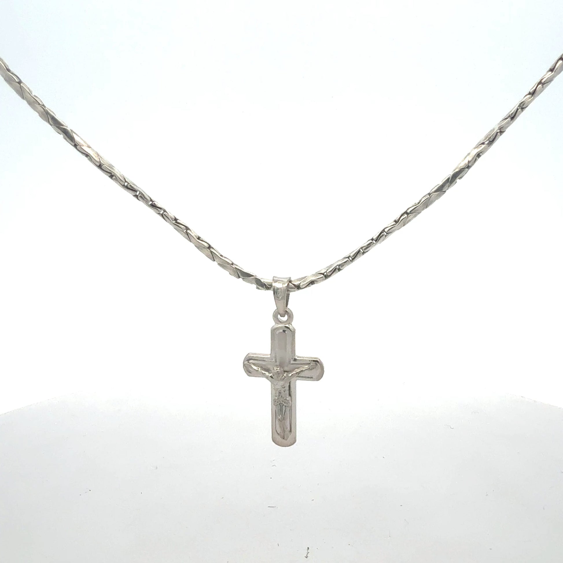 Silberkette 10,10 g – 925 – 45 cm – Kreuzanhänger Halskette Juwelier Alen