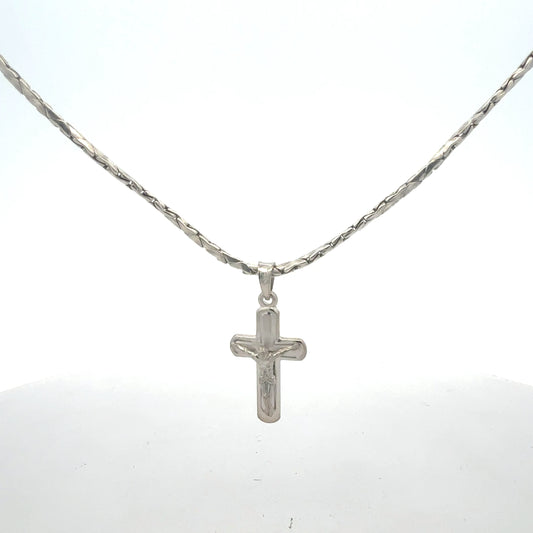 Silberkette 10,10 g – 925 – 45 cm – Kreuzanhänger Halskette Juwelier Alen