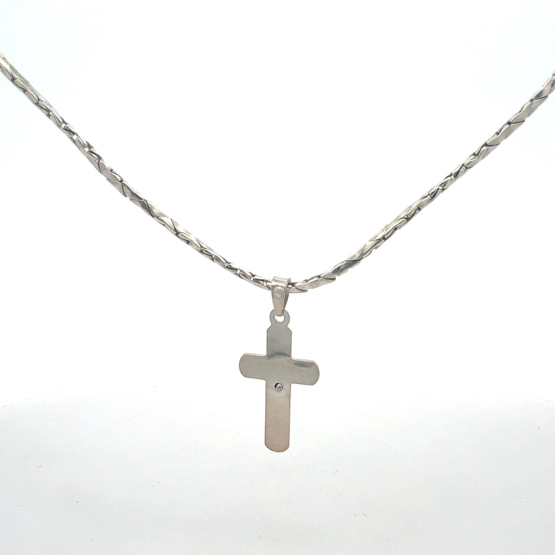 Silberkette 10,10 g – 925 – 45 cm – Kreuzanhänger Halskette Juwelier Alen