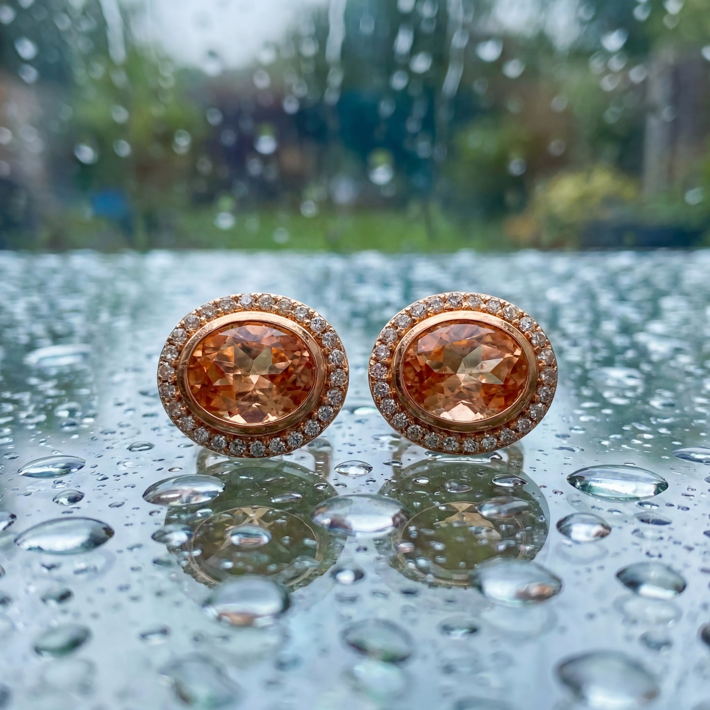 Silber Ohrringe 9,64 g – 925 – Rosévergoldet – Citrin & Zirkonia Ohrringe Juwelier Alen