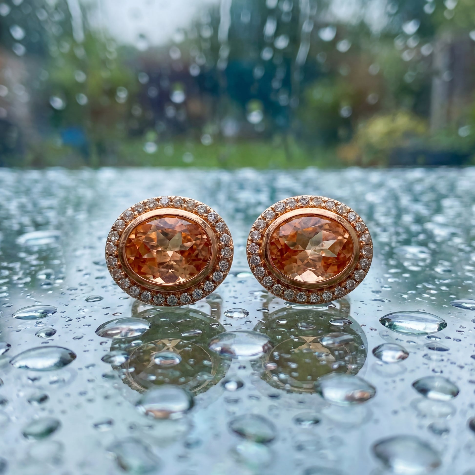 Silber Ohrringe 9,64 g – 925 – Rosévergoldet – Citrin & Zirkonia Ohrringe Juwelier Alen