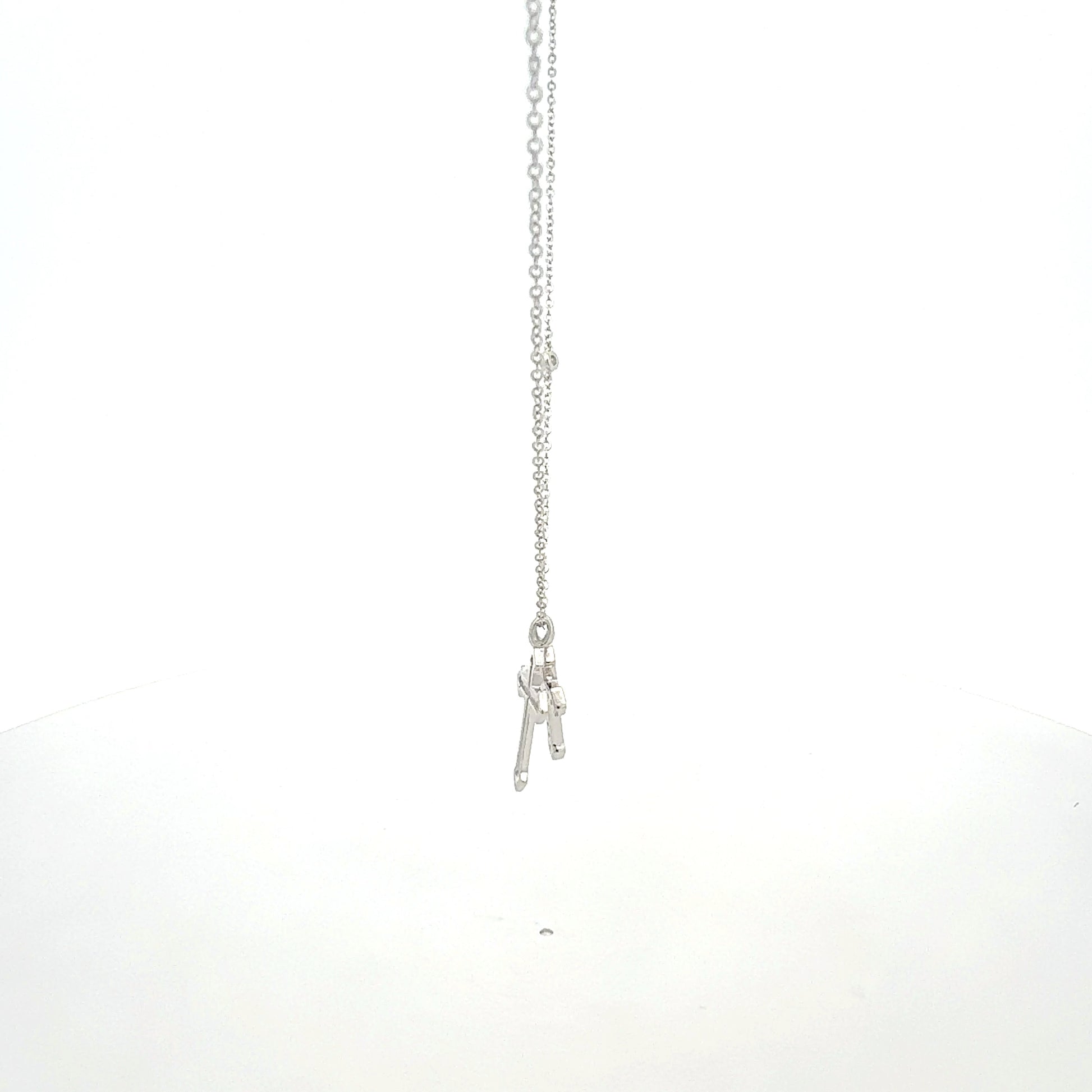 Silberkette 2,07 g – 925 – 46 cm – Zwei Kreuzanhänger Halskette Juwelier Alen