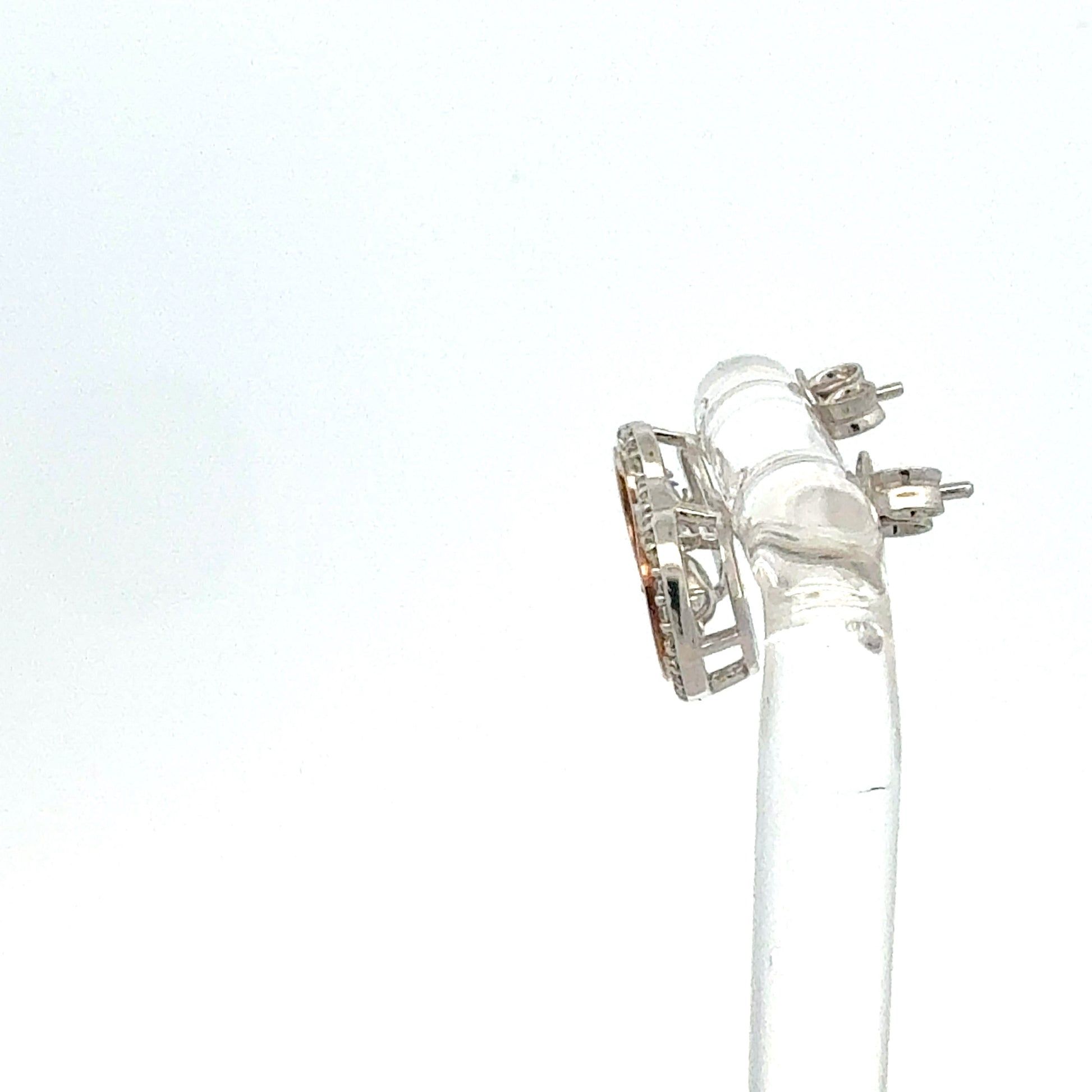 Silber Ohrringe 2,56 g – Teil-Rosévergoldet – 925 – Stecker mit Zirkonia Ohrring Juwelier Alen