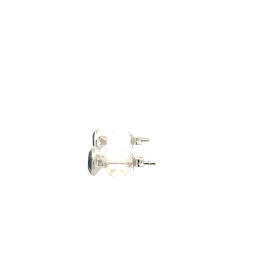 Ohrringe 585 / 14 Karat Weißgold – Stecker – 1,15 g – Onyx Ohrringe Juwelier Alen