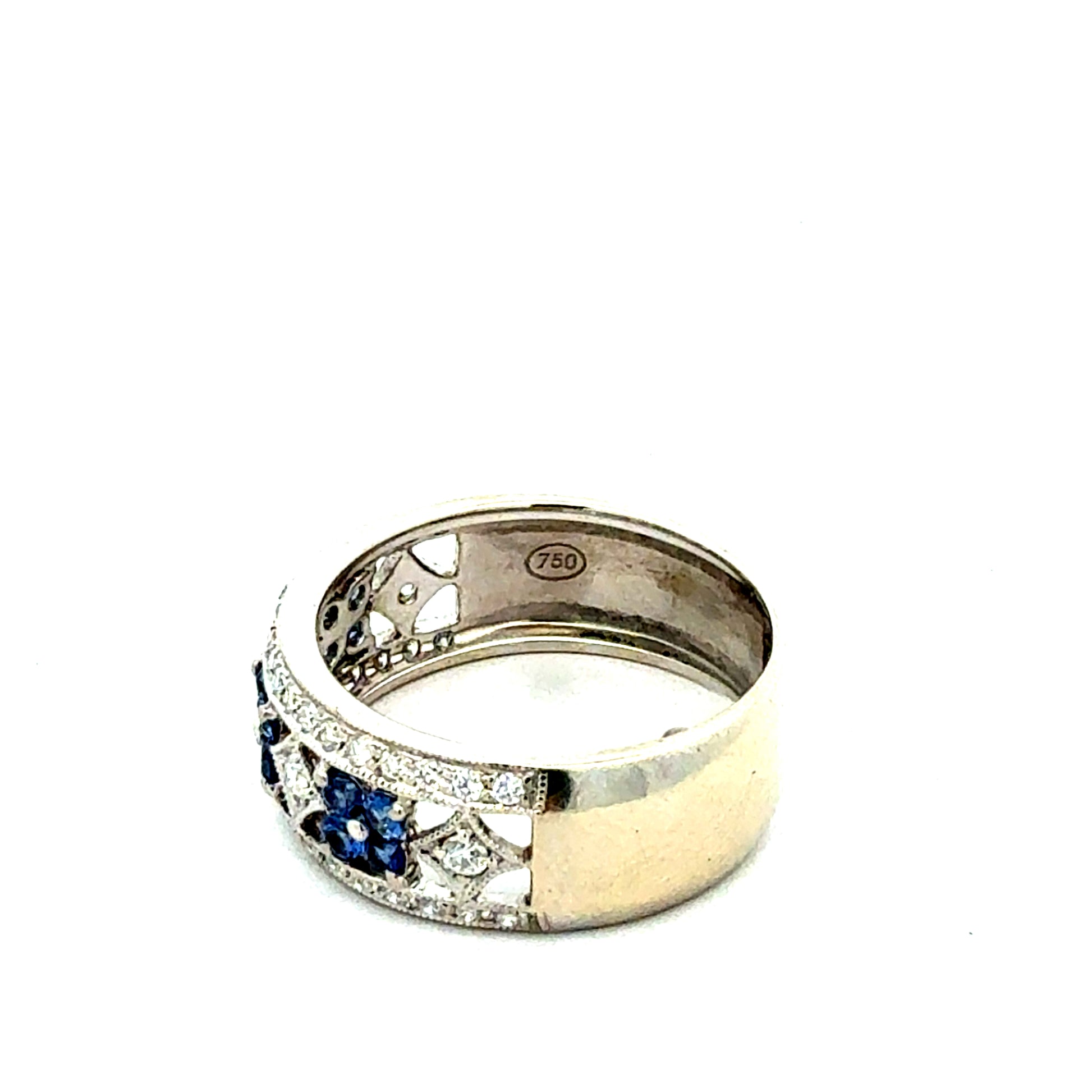 Ring 750 Weiß-/Gelbgold – Saphire &; Diamanten – 5,43 g Ring Juwelier Alen