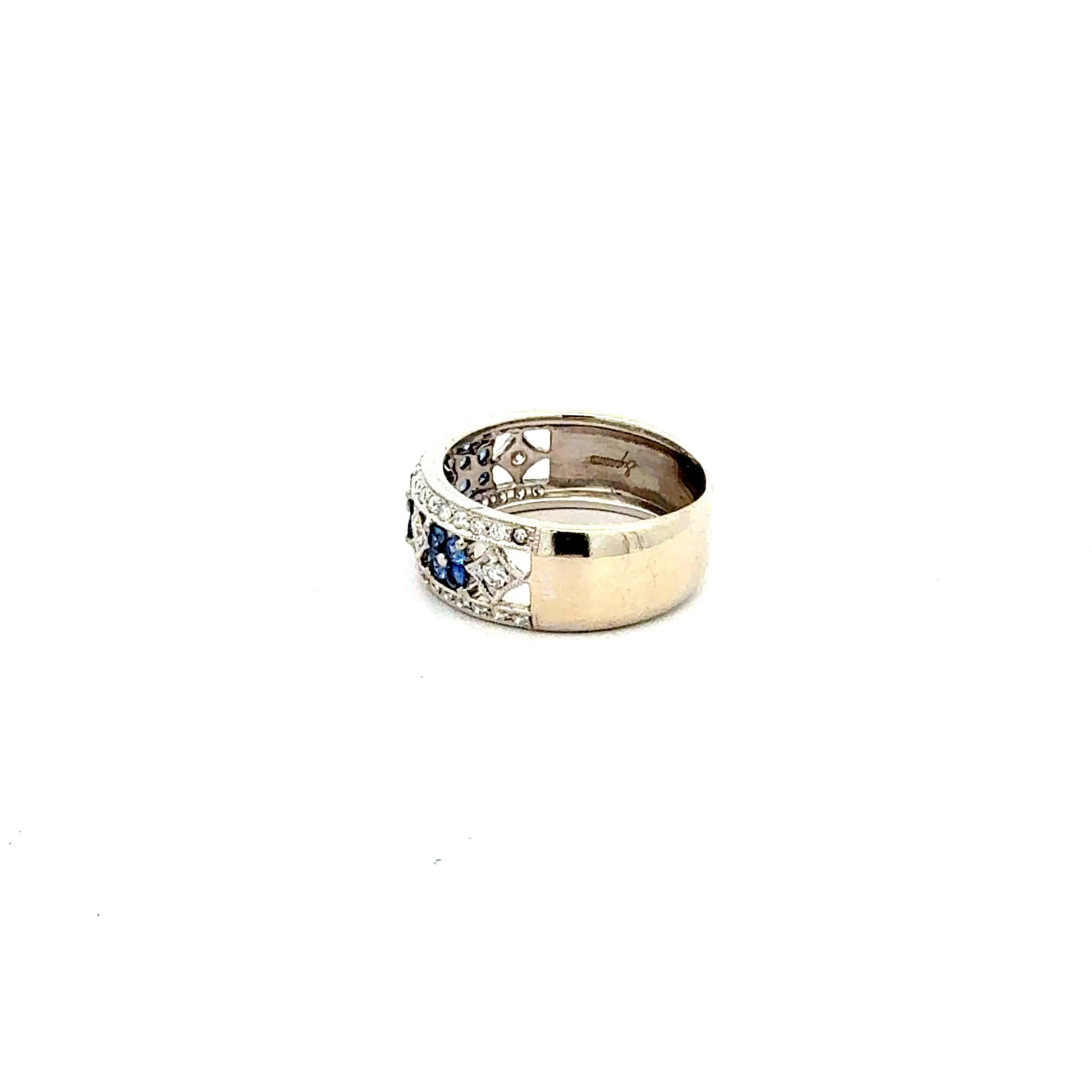 Ring 750 Weiß-/Gelbgold – Saphire &; Diamanten – 5,43 g Ring Juwelier Alen