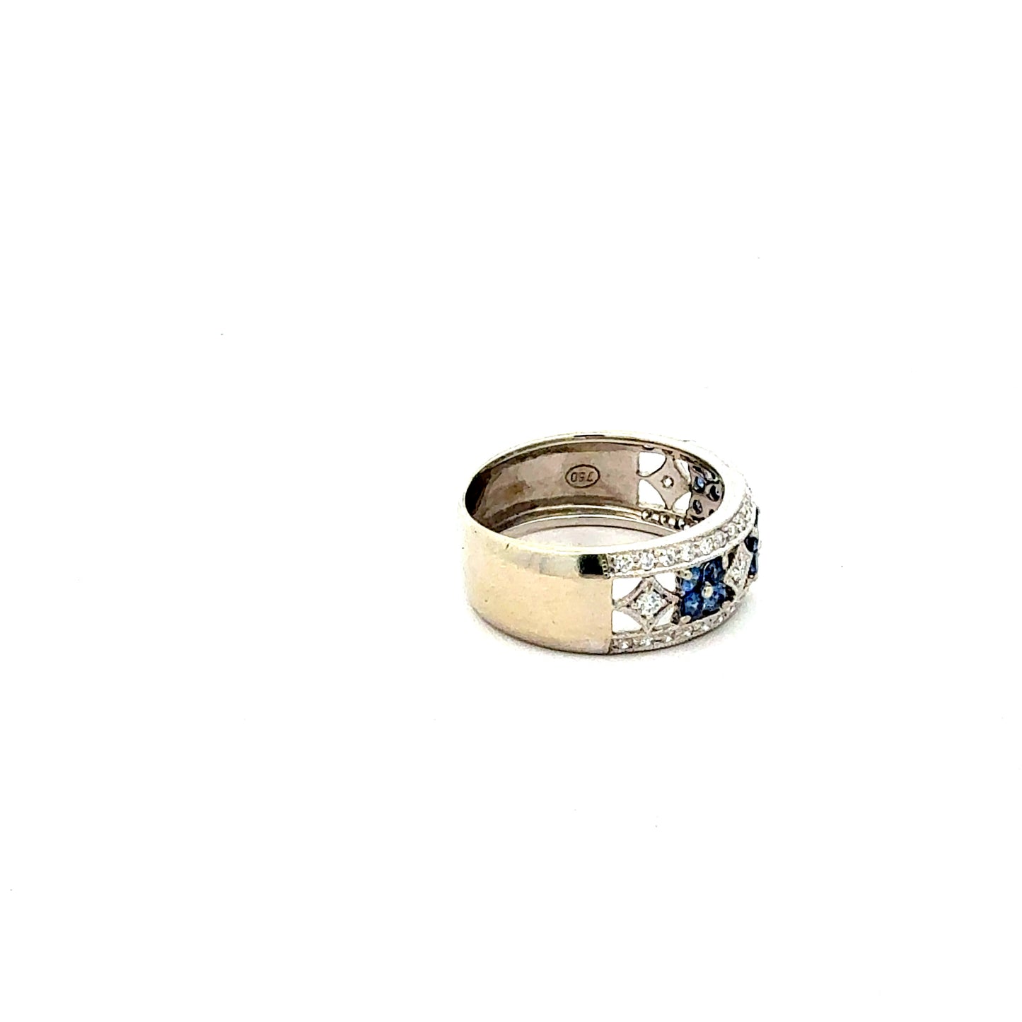 Ring 750 Weiß-/Gelbgold – Saphire &; Diamanten – 5,43 g Ring Juwelier Alen