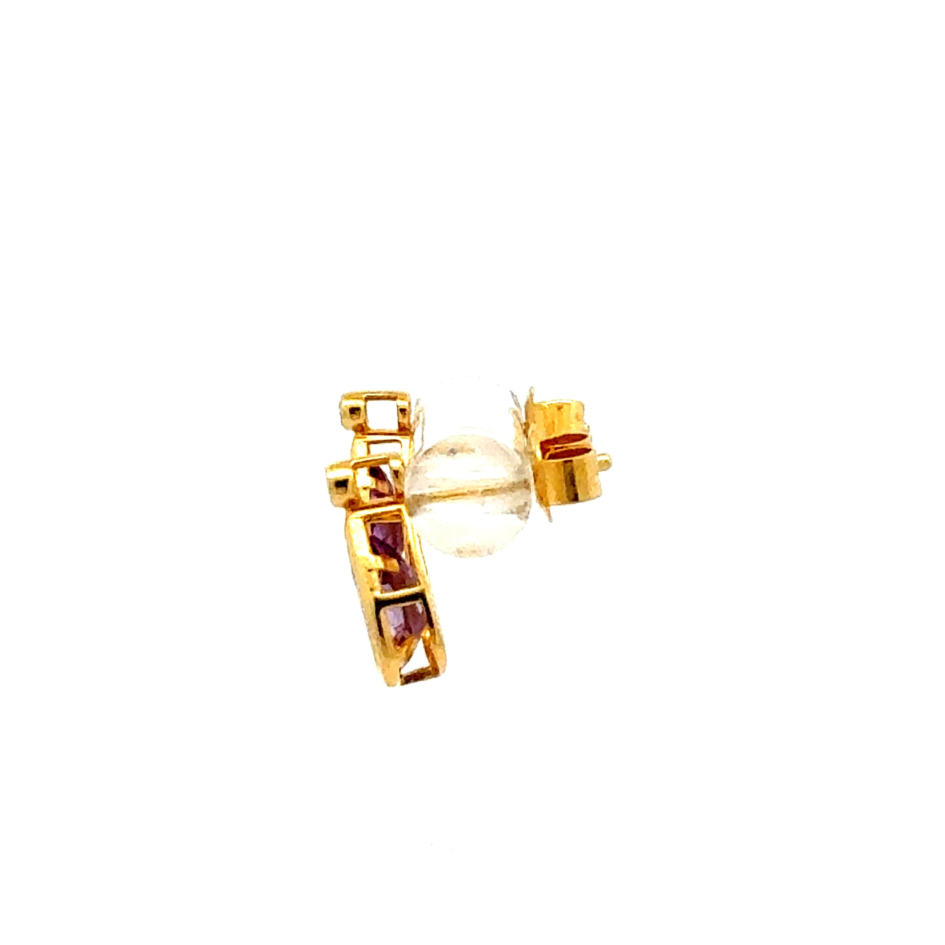 Gelbgold Ohrringe 585 – Stecker – Brillanten & Amethysten Ohrring Juwelier Alen
