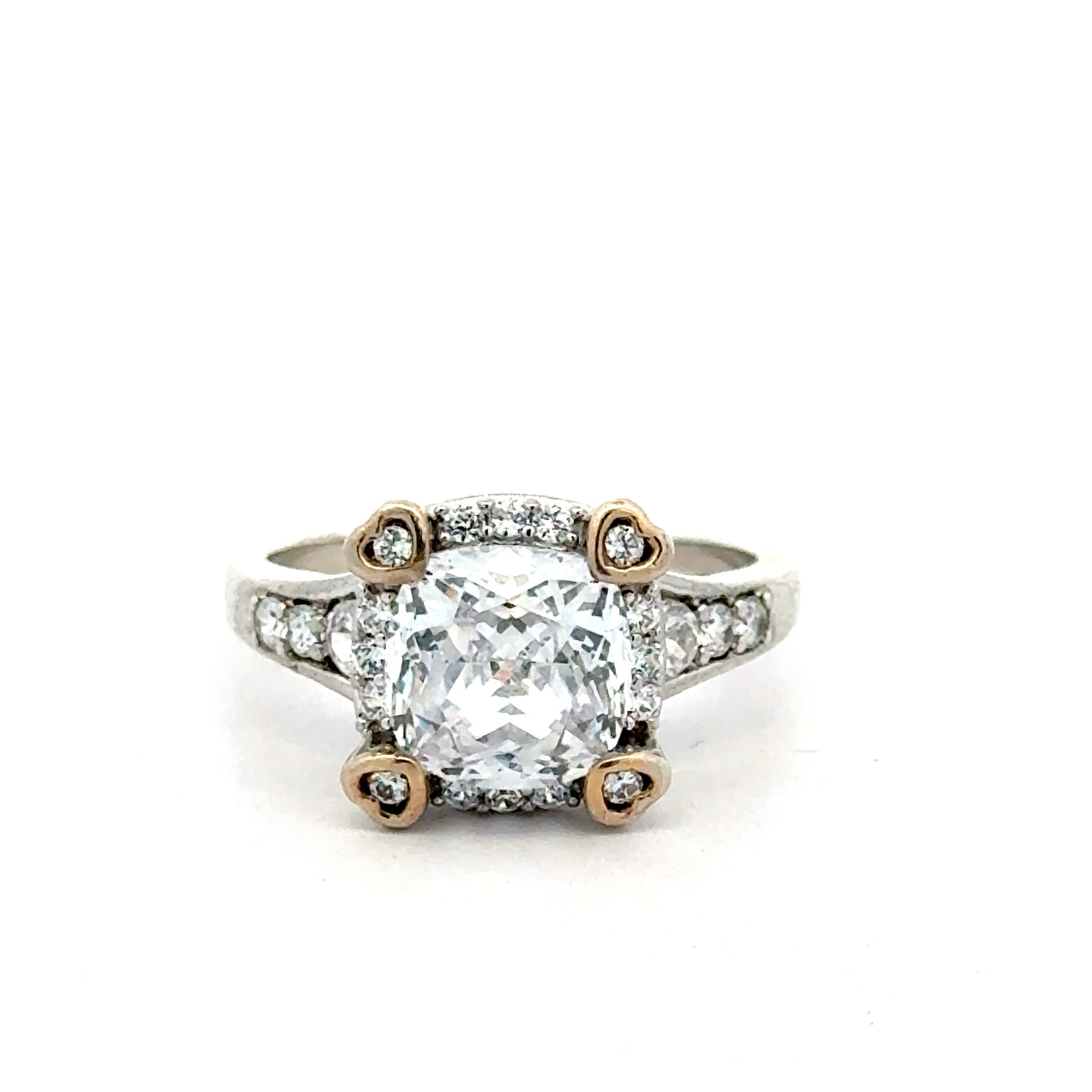 Silberring 925 – Größe 59 – 5,66 g – Zirkonia – Herz-Design Ring Juwelier Alen