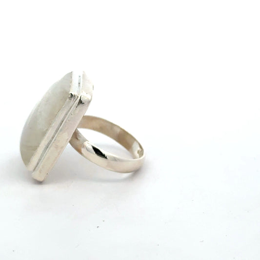 Silberring 925 – Größe 59 – 14,33 g – mit Mondstein Juwelier Alen