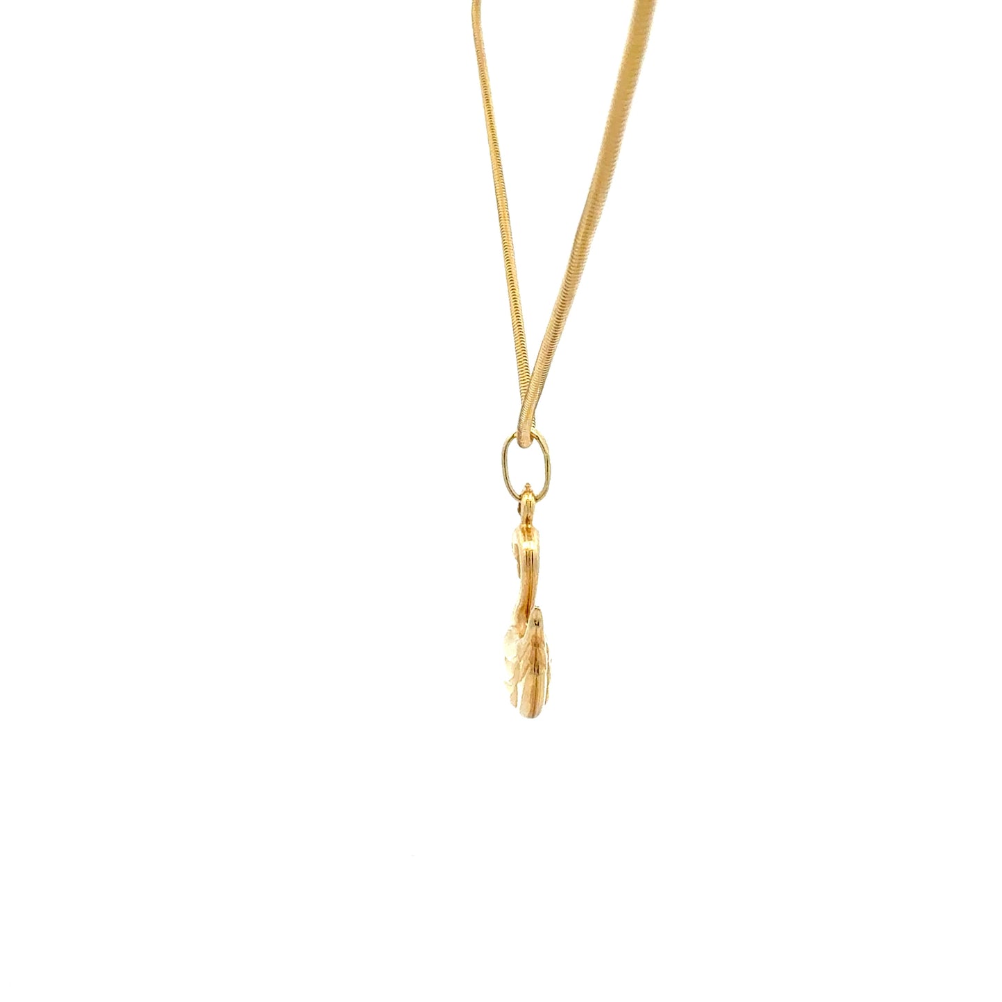 Schlangenkette aus Gelbgold 585 mit Schwan-Anhänger Einzel oder als Set