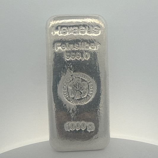 Silberbarren 1 KG, 999,0, Heraeus Edelmetalle