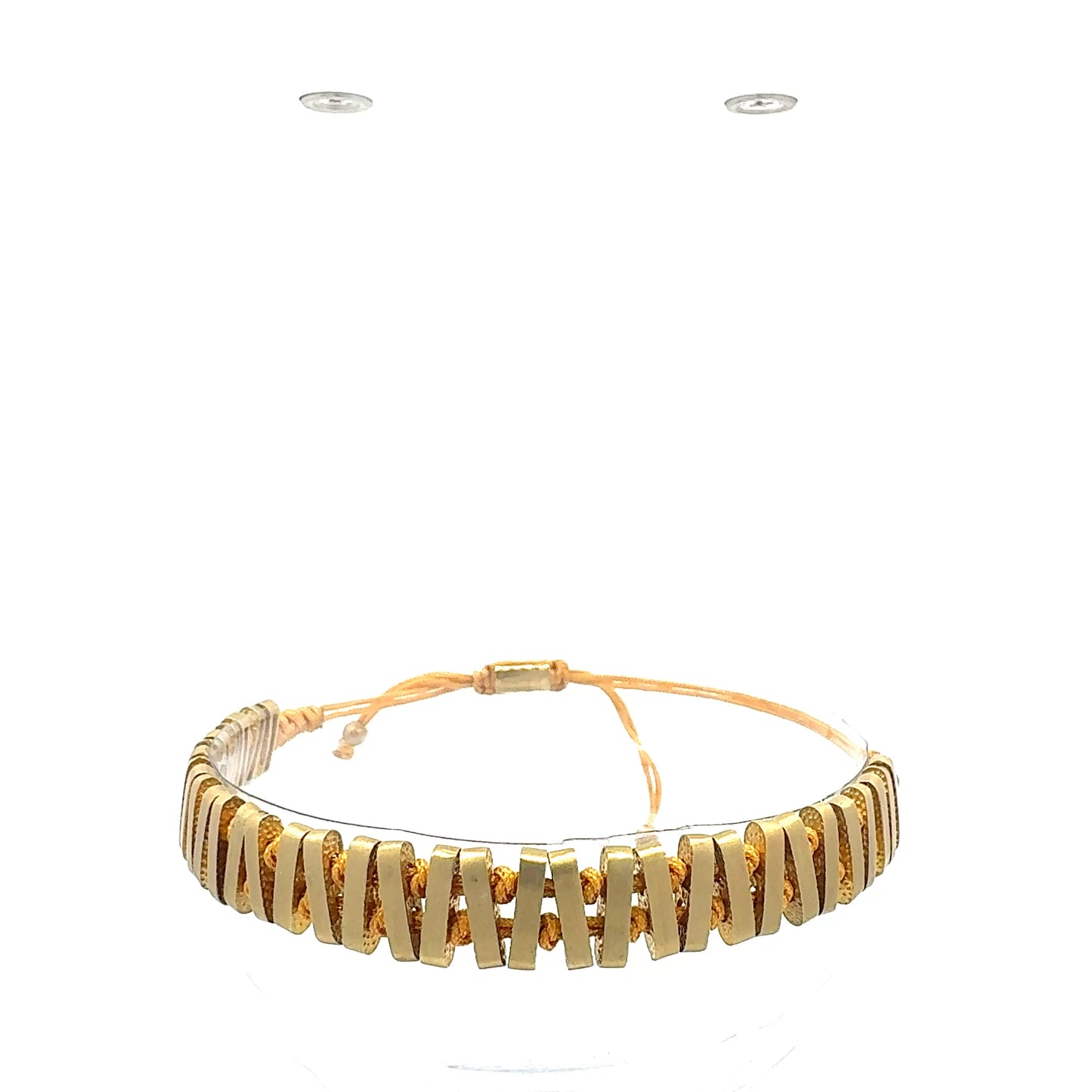 Elegantes Bronze-Armband "Meridian" | Gold & Beige | Handgefertigt & Verstellbar