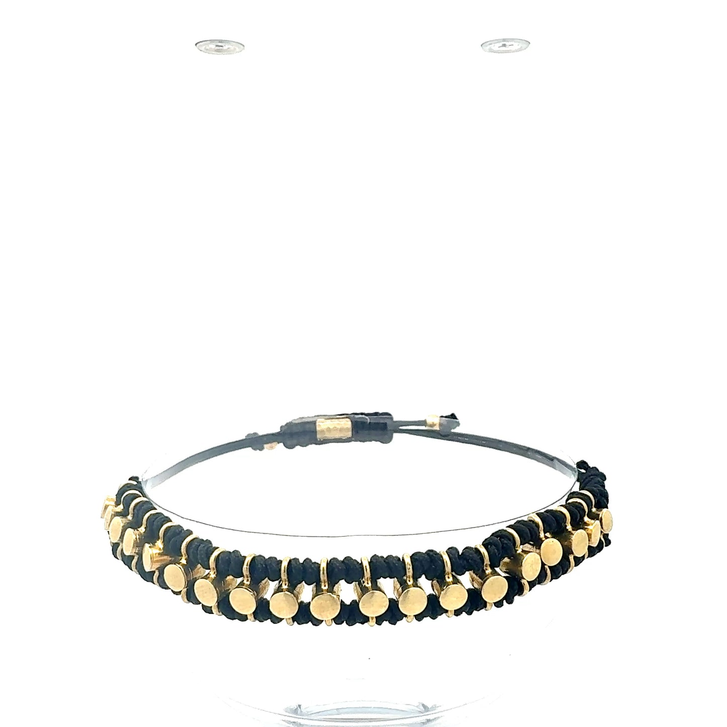 Handgeknüpftes Makramee-Armband "Aurelia" | Gold & Schwarz | Verstellbar