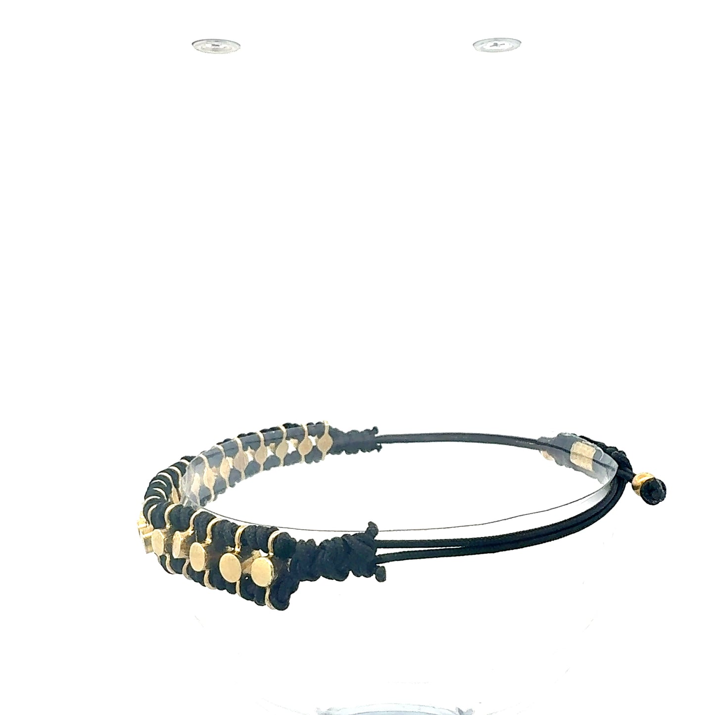 Handgeknüpftes Makramee-Armband "Aurelia" | Gold & Schwarz | Verstellbar