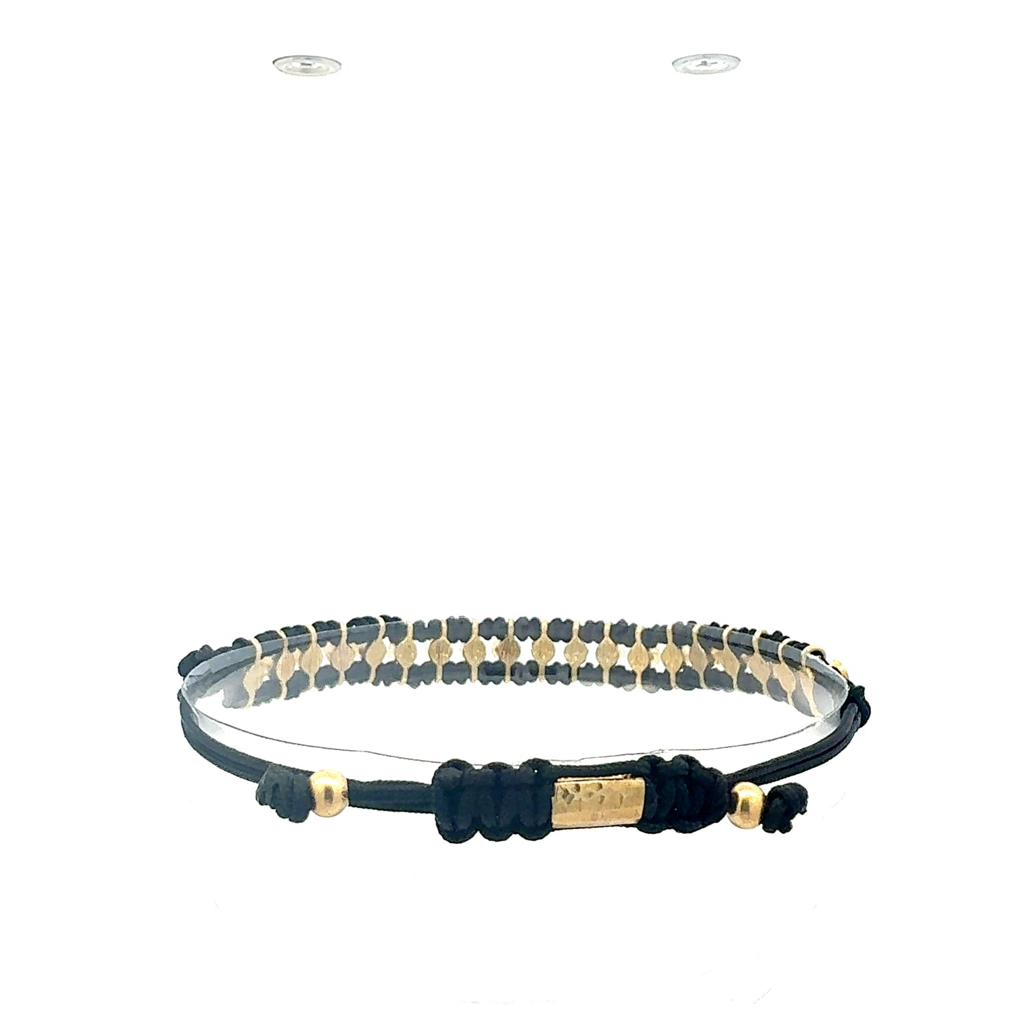 Handgeknüpftes Makramee-Armband "Aurelia" | Gold & Schwarz | Verstellbar