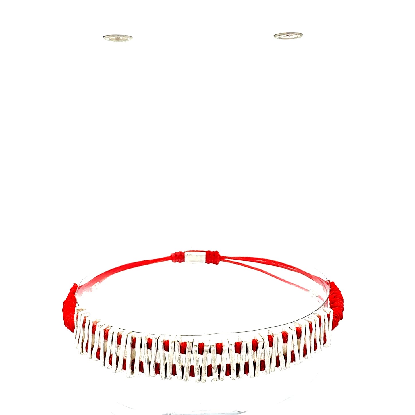 Statement-Armband "Dynamik" | Silber & Rot | Geometrisch & Verstellbar