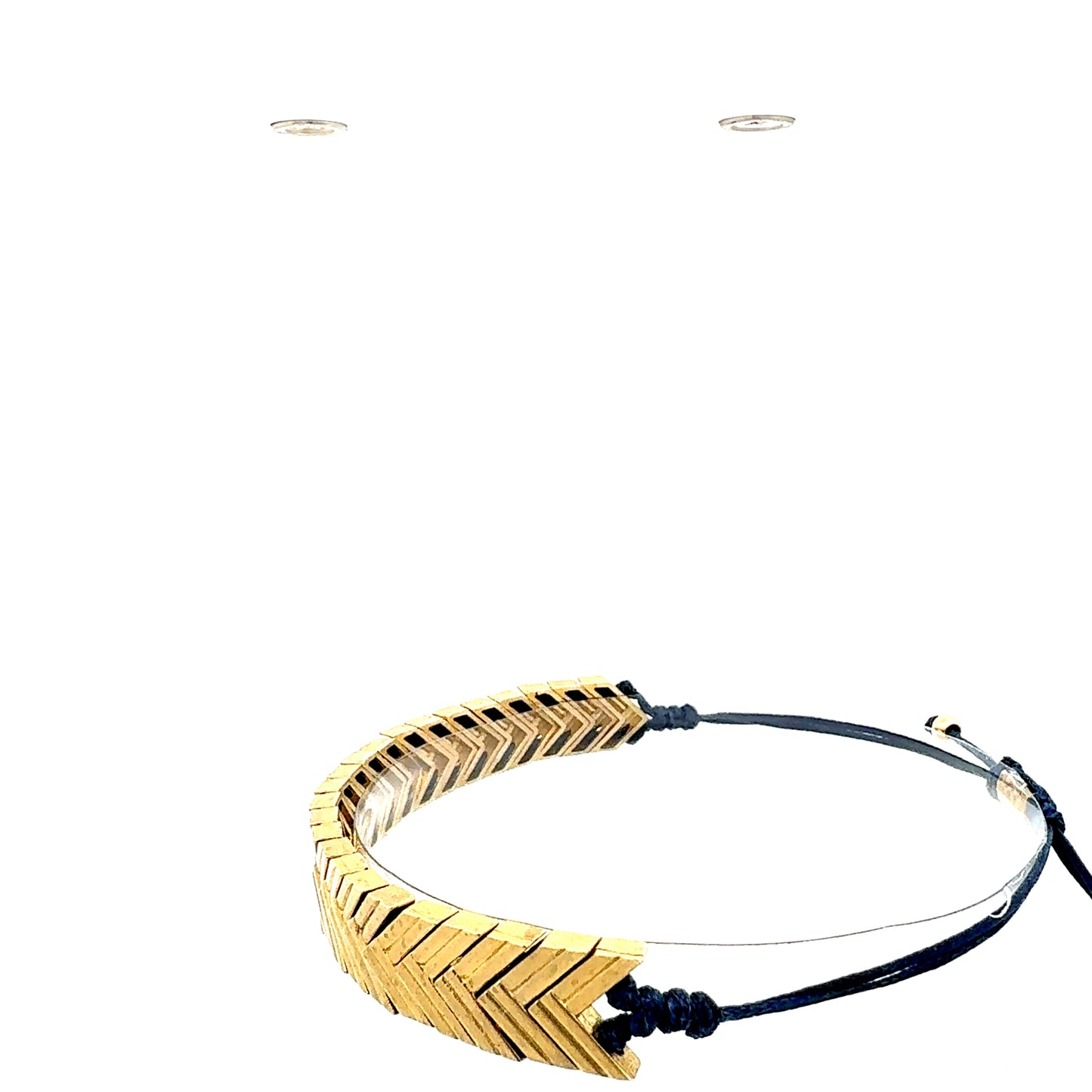 Statement-Armband "Momentum" | Gold & Schwarz | Fischgrätmuster | Verstellbar