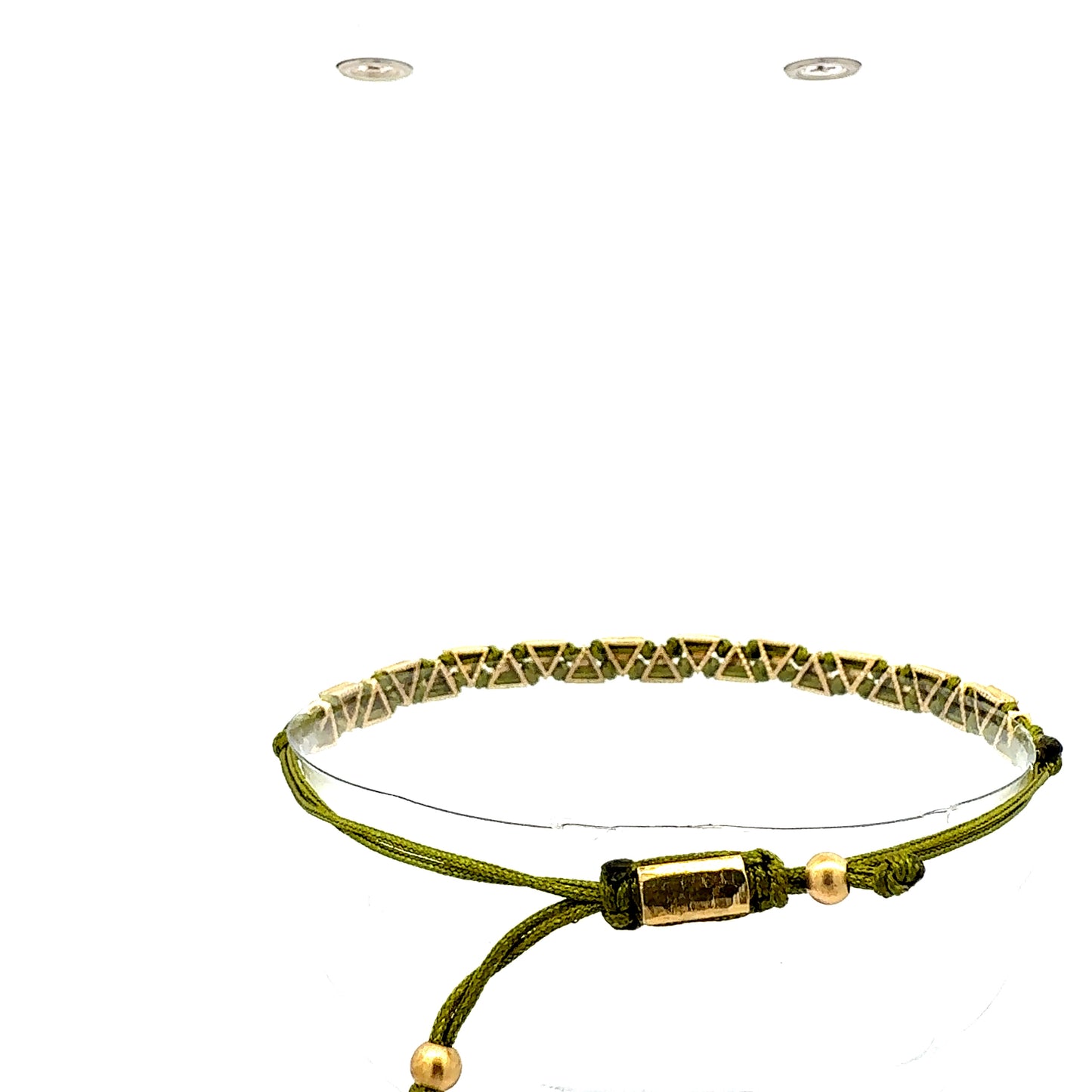 Geometrisches Dreiecks-Armband "Terra" | Gold & Olivgrün | Verstellbar