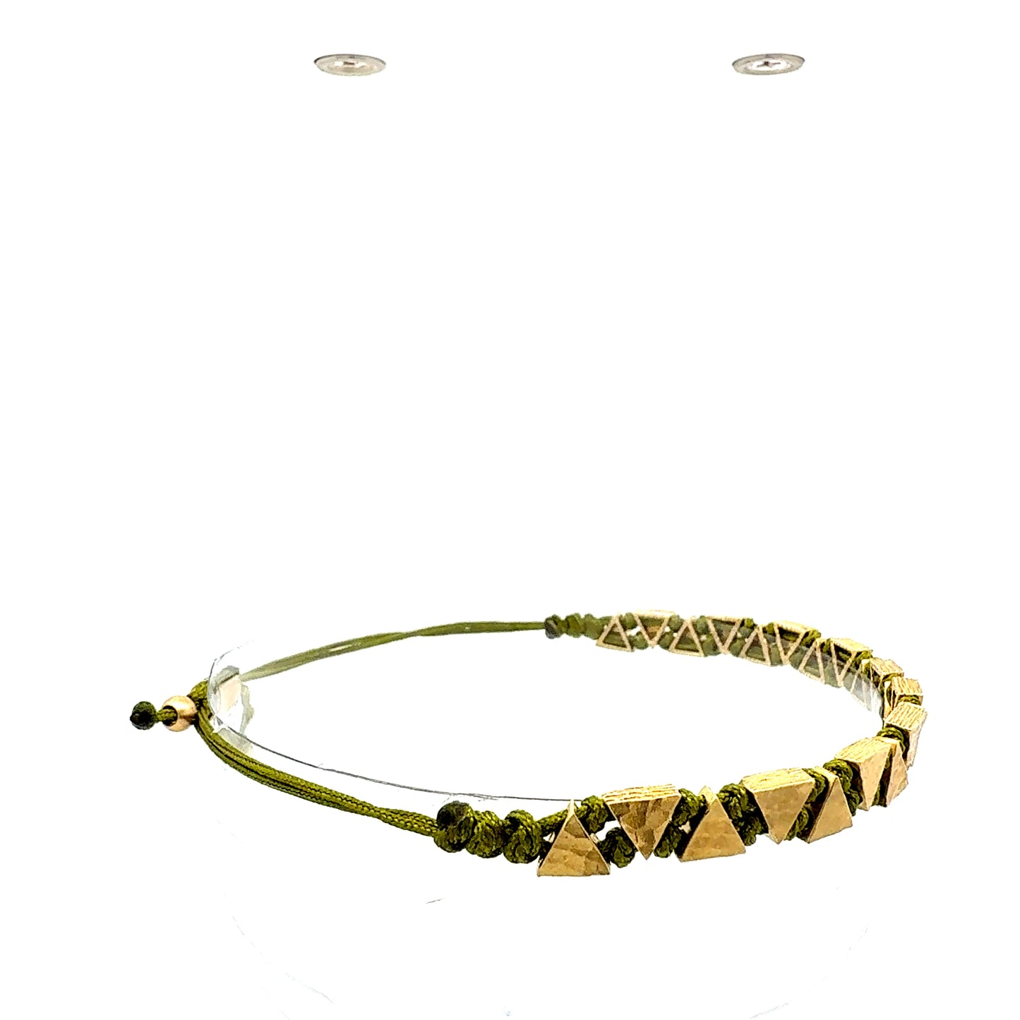 Geometrisches Dreiecks-Armband "Terra" | Gold & Olivgrün | Verstellbar
