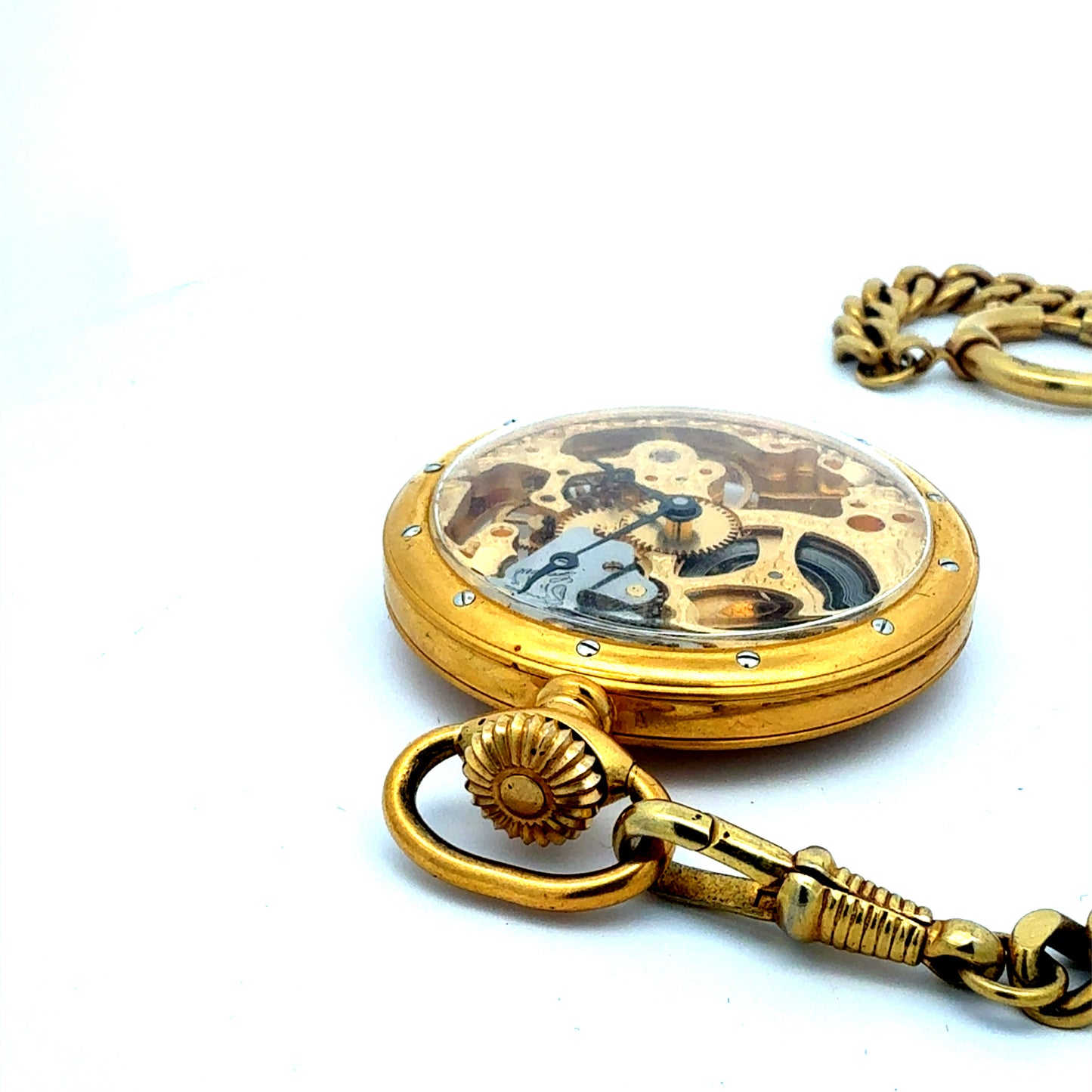 Exquisite EMKA Genève Doppel-Skelett-Taschenuhr