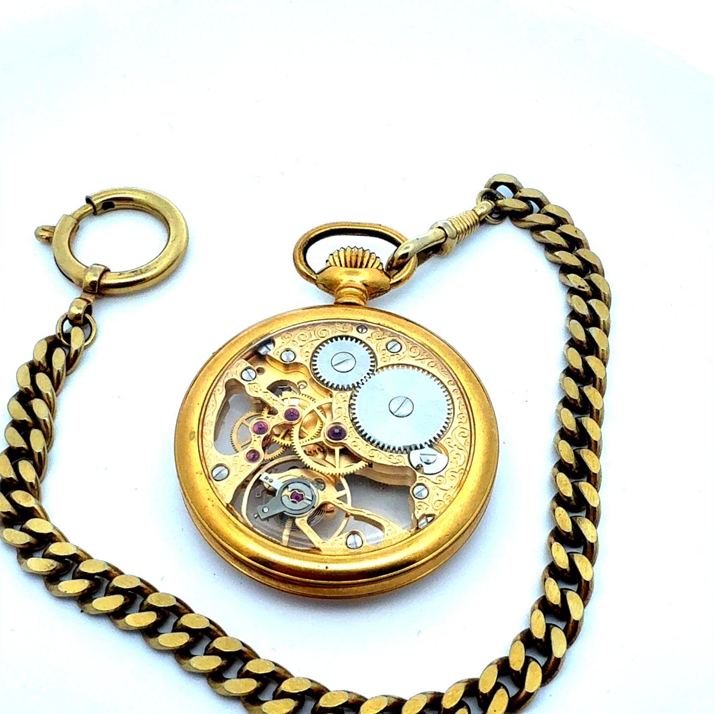 Exquisite EMKA Genève Doppel-Skelett-Taschenuhr