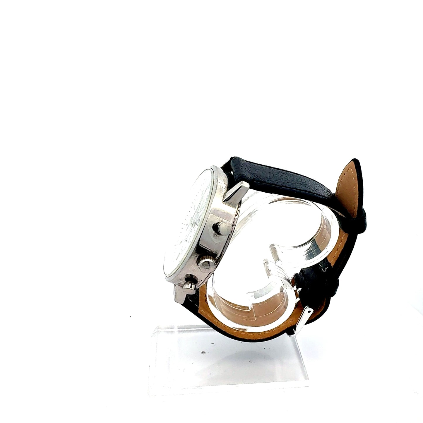 Haas & Cie Herren Chronograph | Swiss Made | Edelstahl | Lederarmband | Klassisch