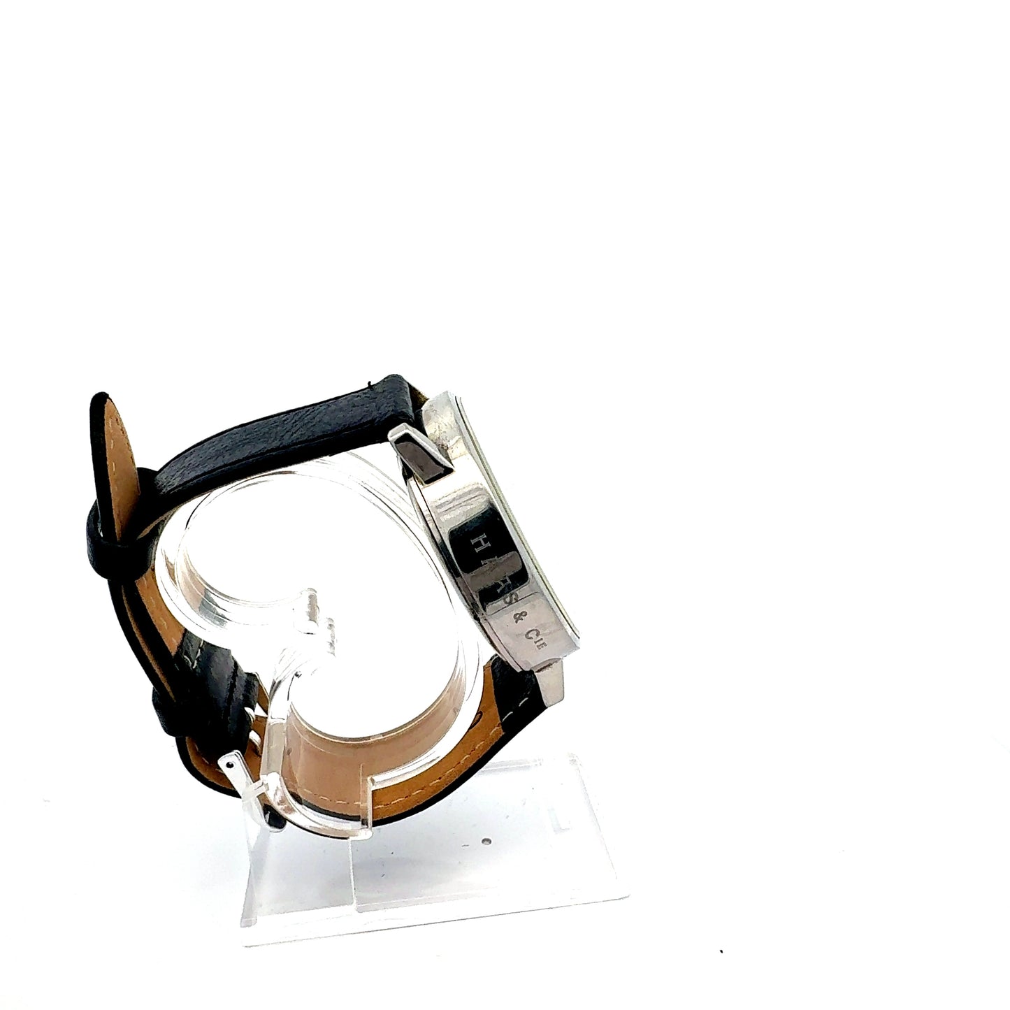 Haas & Cie Herren Chronograph | Swiss Made | Edelstahl | Lederarmband | Klassisch