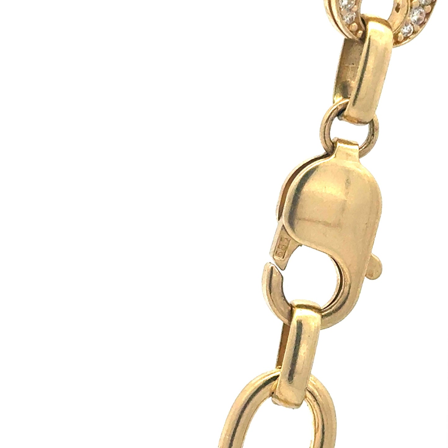 14 Karat Goldkette mit Zirkonia, elegante Goldkette von Juwelier Alen, feine Schmuckkette mit funkelnden Zirkoniasteinchen