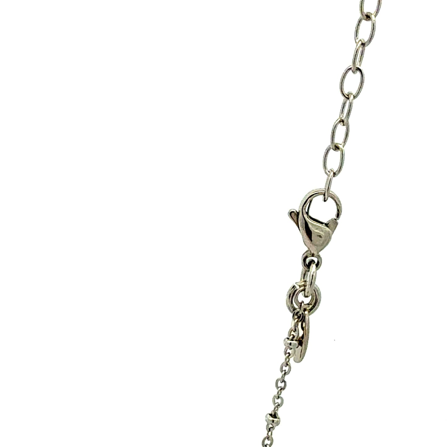 Edelstahl-Halskette mit 60 cm Länge und Herz-Anhänger mit Steinen, elegante Kette von Juwelier Alen.
