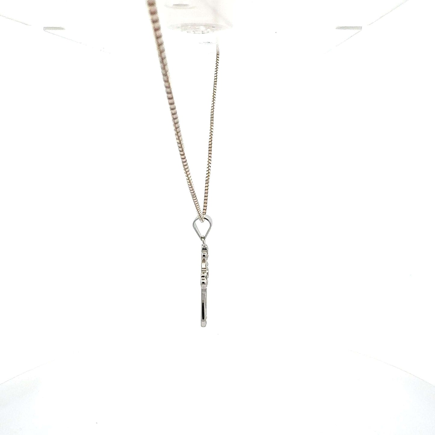 Silberne 925-Halskette mit 64 cm Kreuzanhänger und Zirkonia-Besatz, elegante Schmuckkette von Juwelier Alen