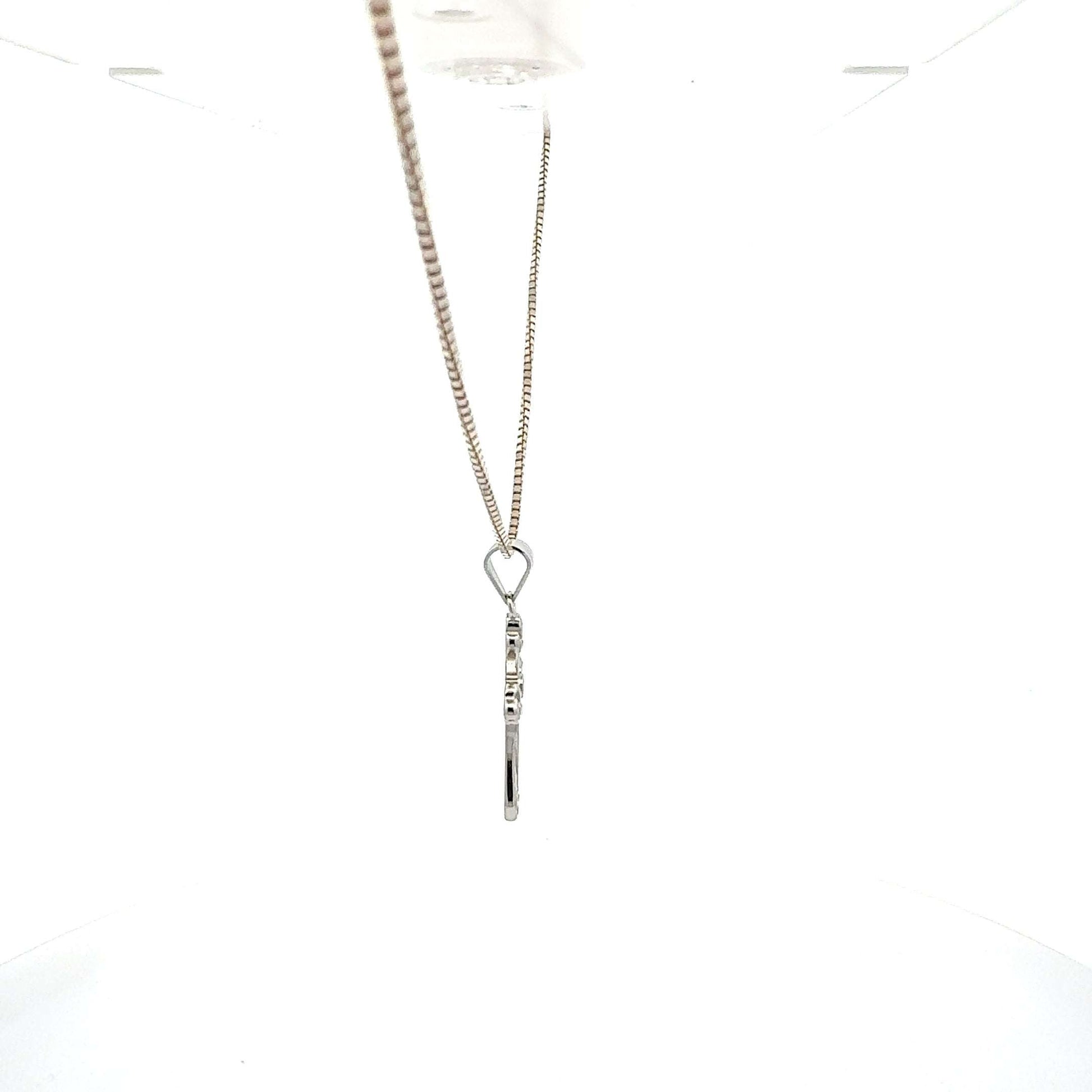 Silberne 925-Halskette mit 64 cm Kreuzanhänger und Zirkonia-Besatz, elegante Schmuckkette von Juwelier Alen