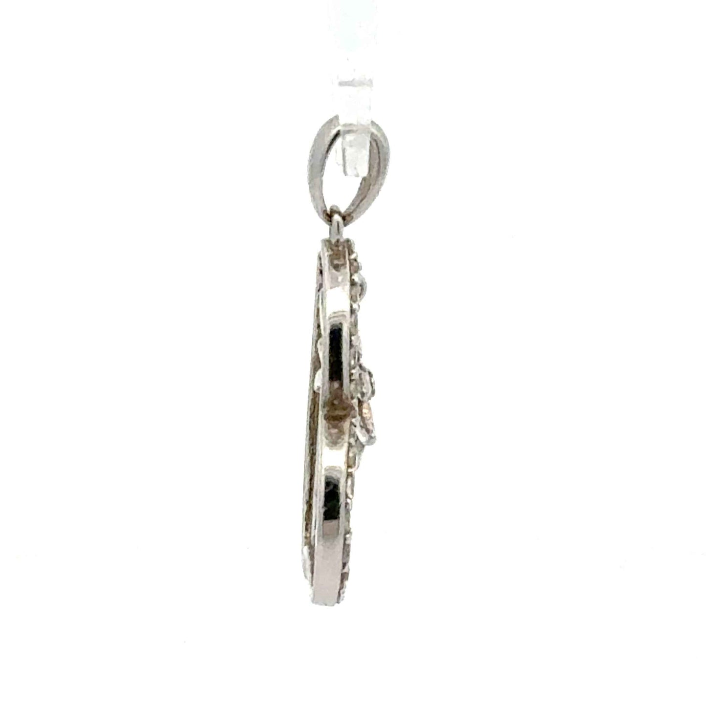 Silberner Herz-Anhänger mit Sonne und Zirkonia von Juwelier Alen, filigranes Schmuckstück mit funkelnden Steinen