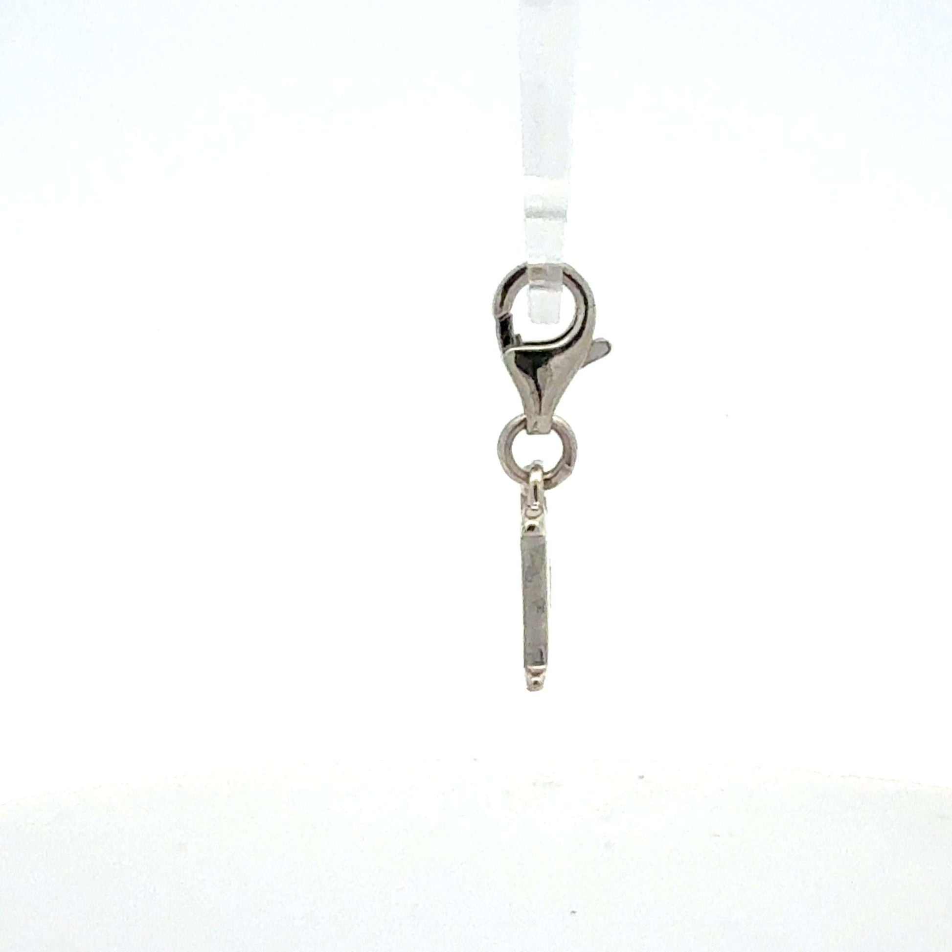 Silberner Buchstaben N Charm Anhänger aus 925er Silber, leichtes Gewicht, Juwelier Alen, filigranes Schmuckstück