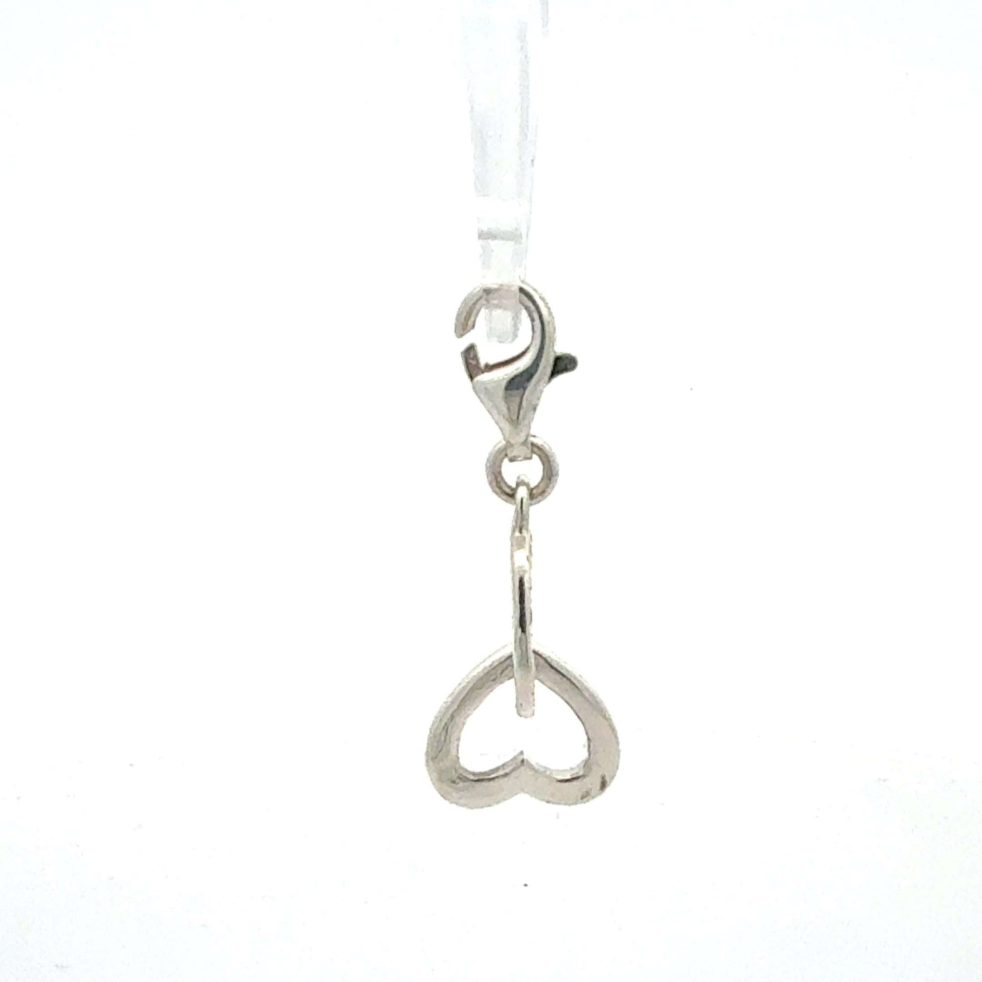 Silber 925 Anhänger mit Doppelherz-Design und Zirkonia, filigraner Schmuck von Juwelier Alen, Gewicht 1,39 g