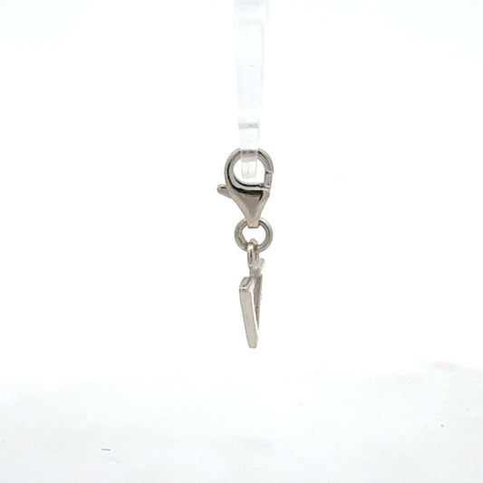 Silber 925 Buchstabe V Anhänger, Juwelier Alen, filigraner Charm, 0,78 g, glänzender Silbereinsatz, schmuckfertig.