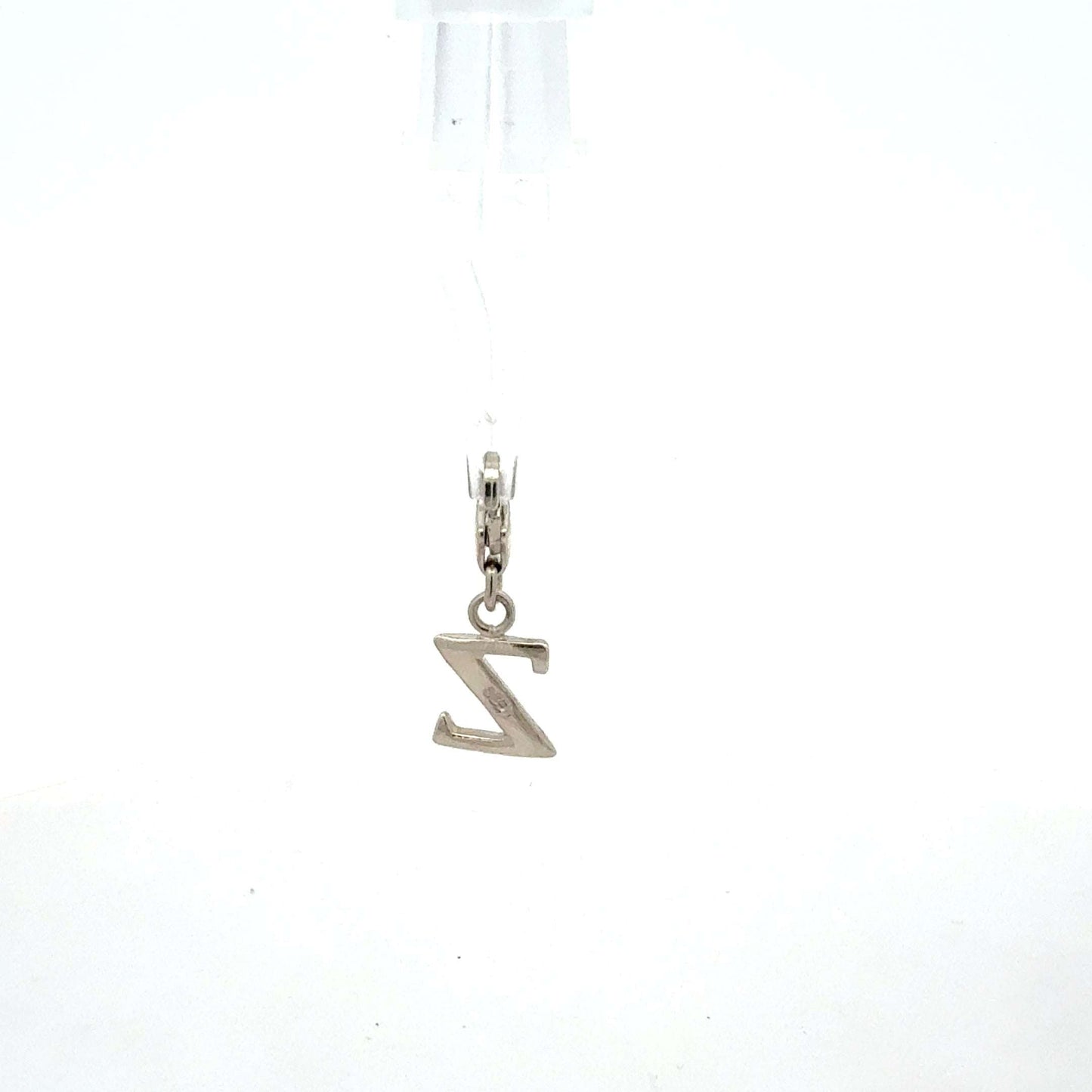 Silberner Charm Anhänger Buchstabe Z aus 925er Silber, leichter Anhänger für Halskette, Juwelier Alen