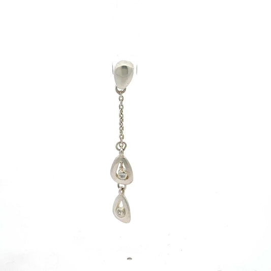 Silber 925 Anhänger mit Zirkonia Doppelstein, elegantes Schmuckstück, Juwelier Alen, filigranes Design, funkelnde Steine