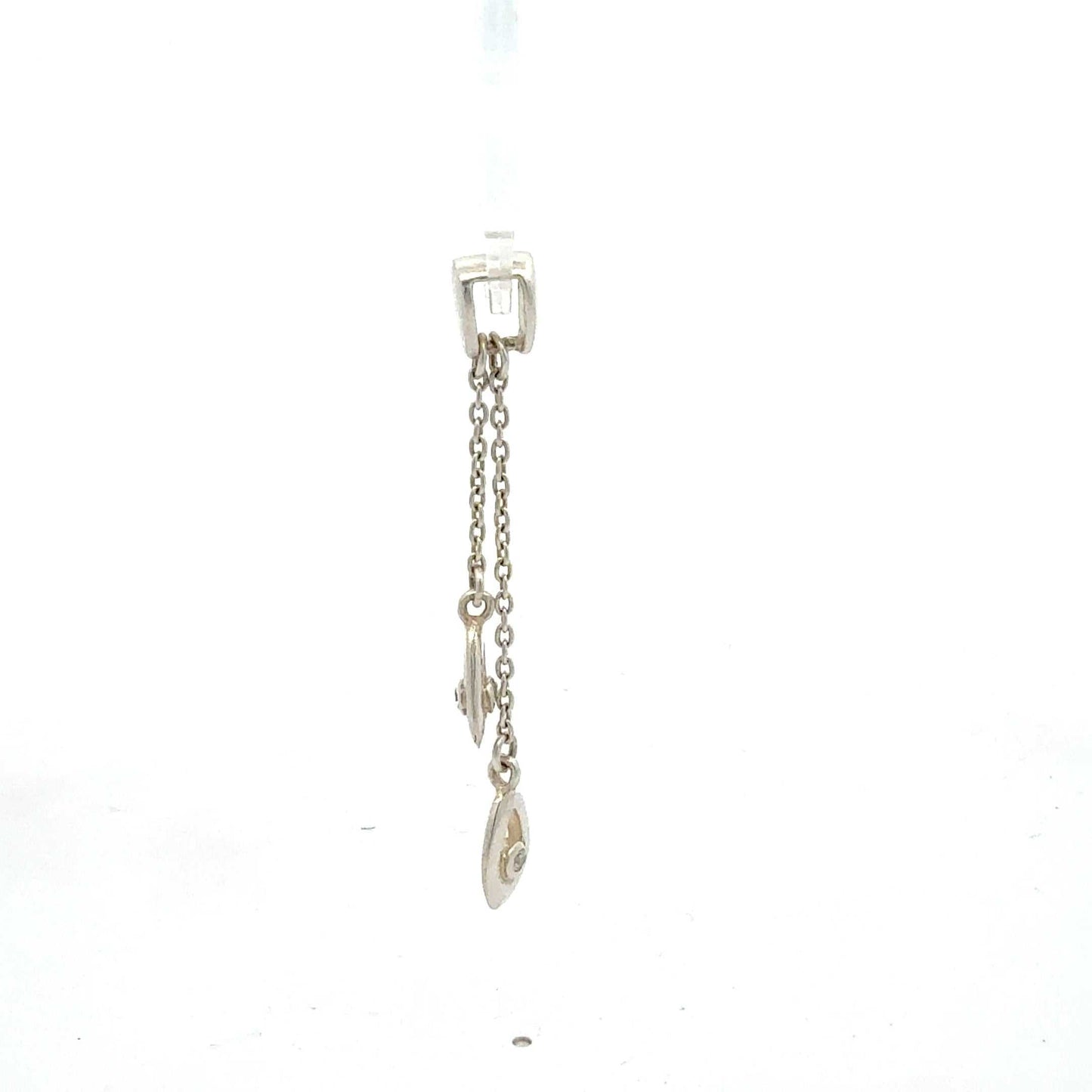 Silber 925 Anhänger mit Zirkonia Doppelstein, eleganter Schmuck, schwer 2,27 g, von Juwelier Alen